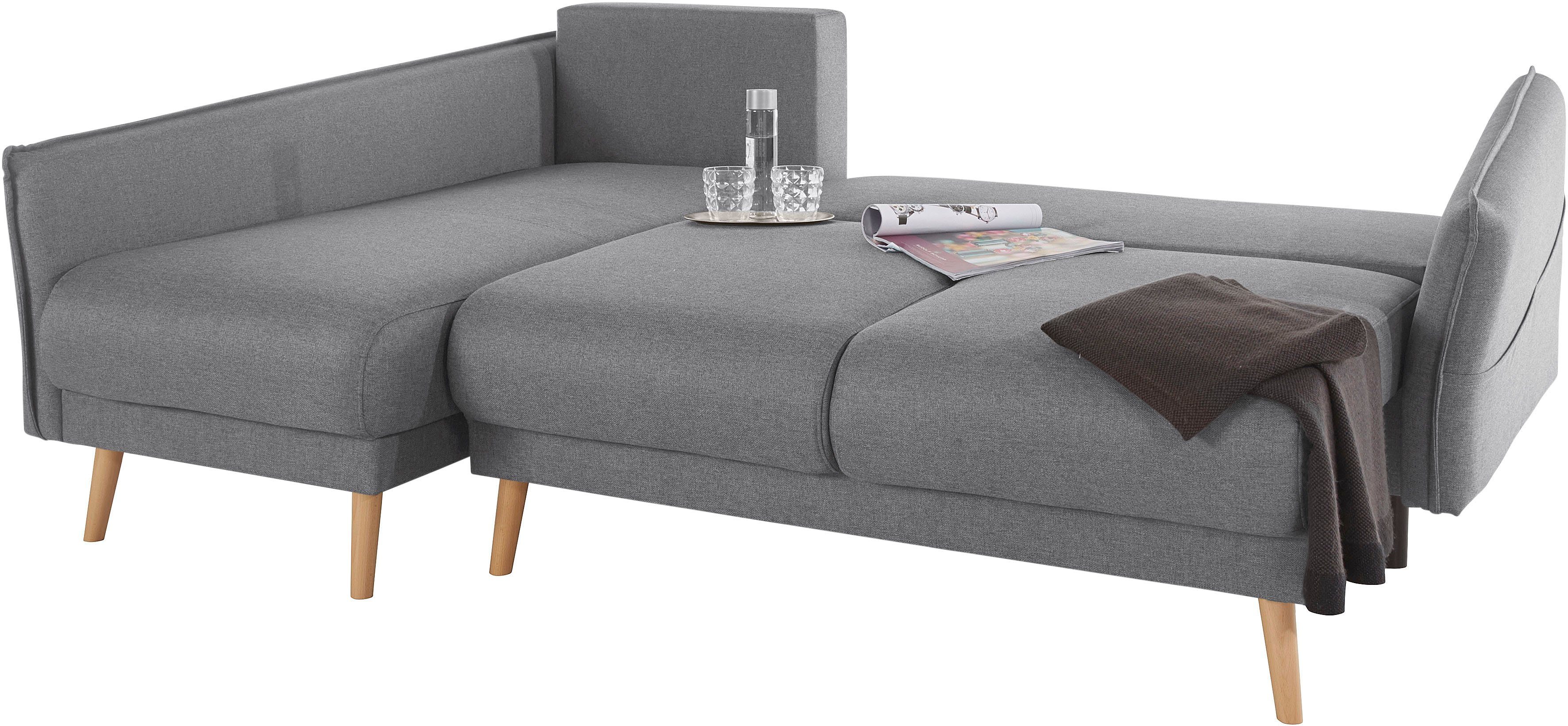 Home affaire Hoekbank Granbo L-vorm incl. slaapfunctie en bedkist, binnenveringsinterieur, zijzak