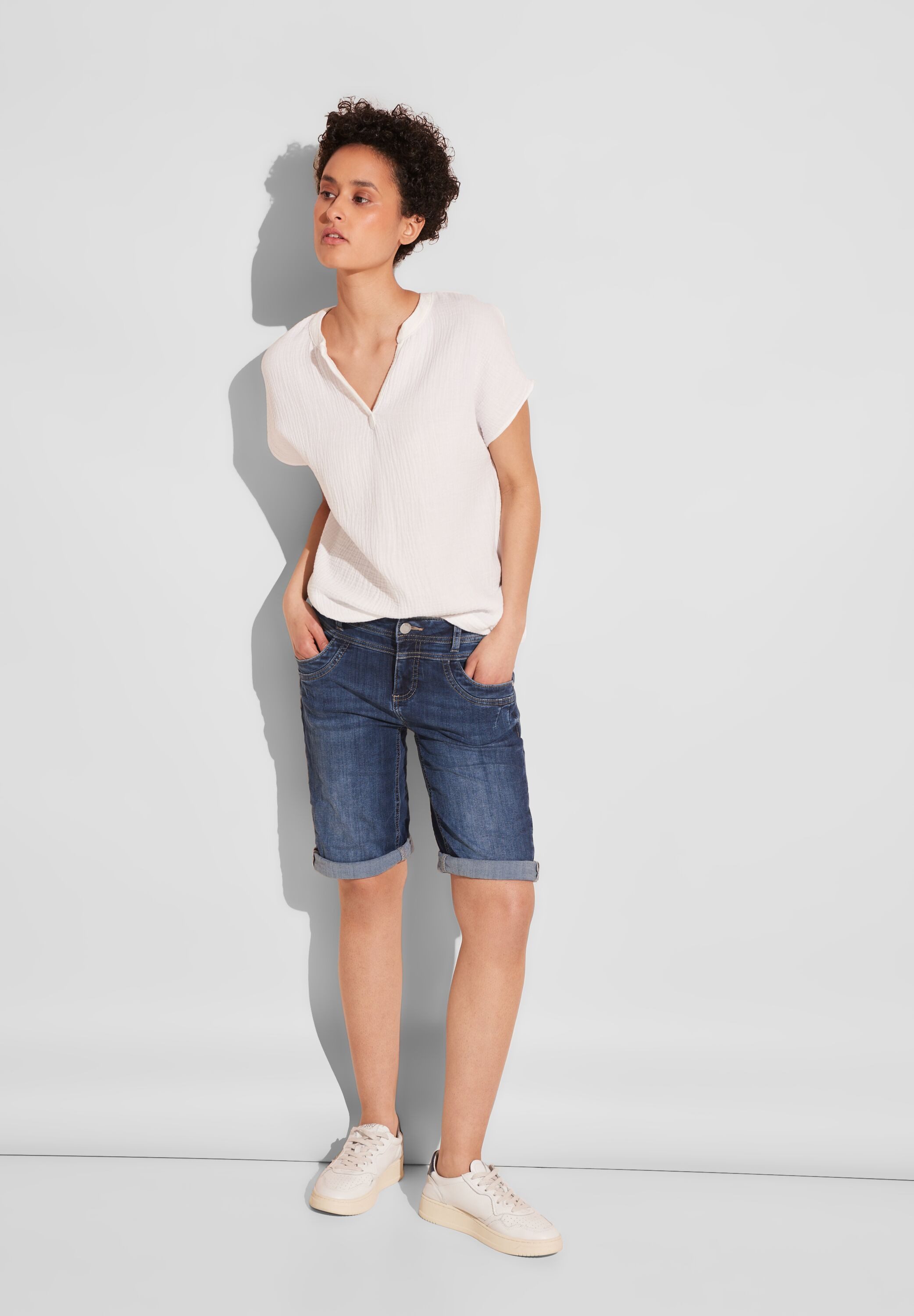 STREET ONE Bermuda Style Jane met siernaad