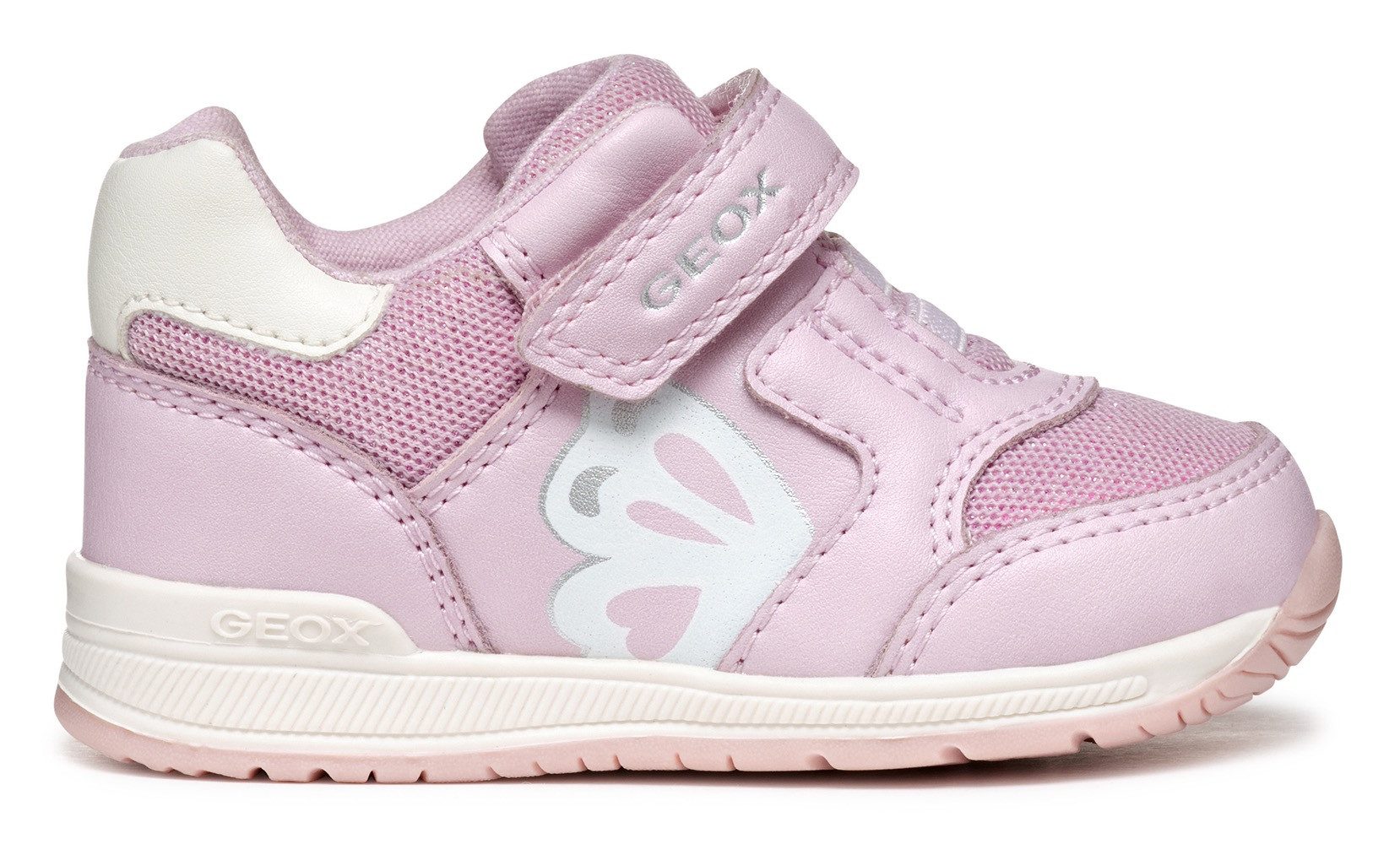 Geox Babyschoentjes B RISHON GIRL , klittenbandschoen, meisjes schoen met fijne glitters en vlinder motief
