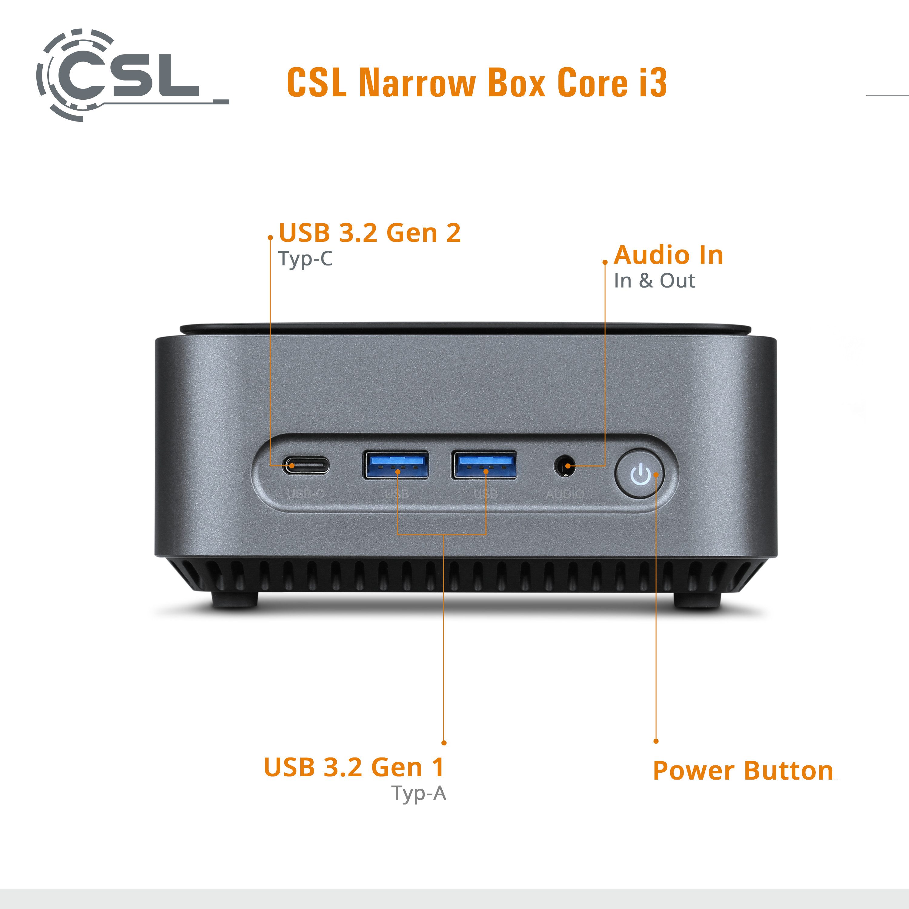 CSL Mini-pc Narrow Box Intel Core i3 Windows 11