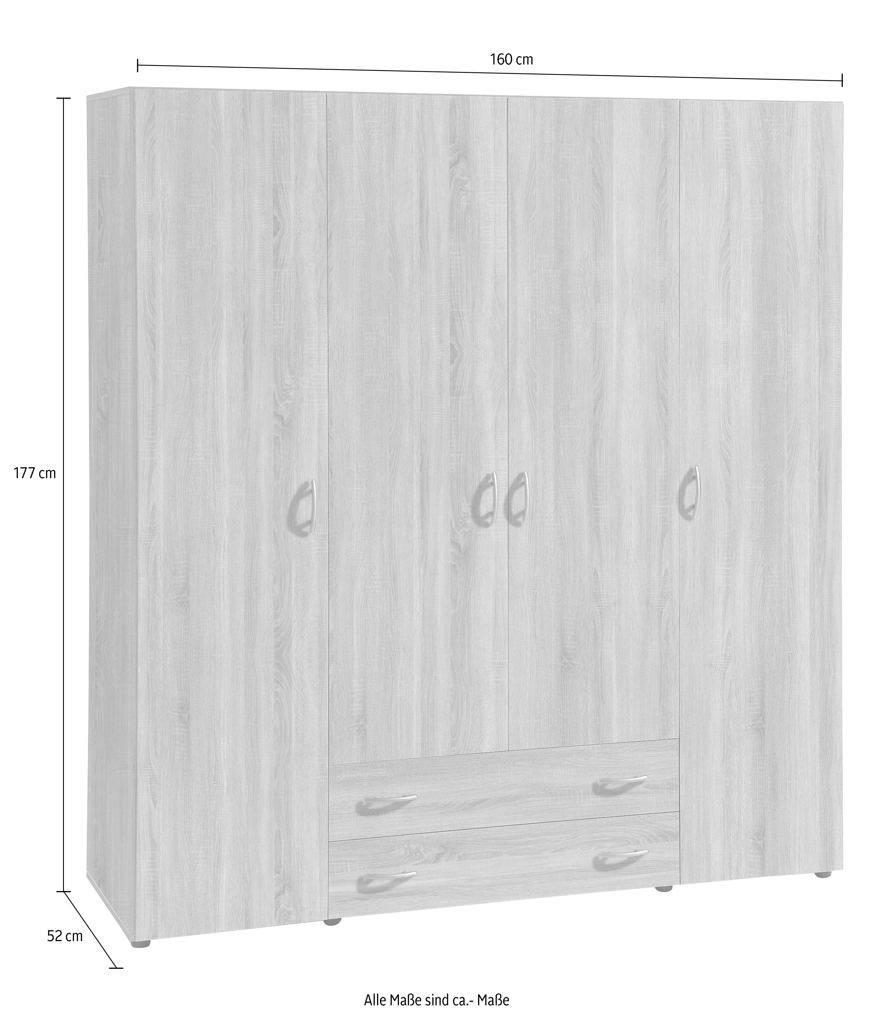 Schlafkontor Draaideurkast Base kledingkast Joe garderobekast waskast bega kast slaapkamer bestseller in 3 breedtes en 2 kleuren
