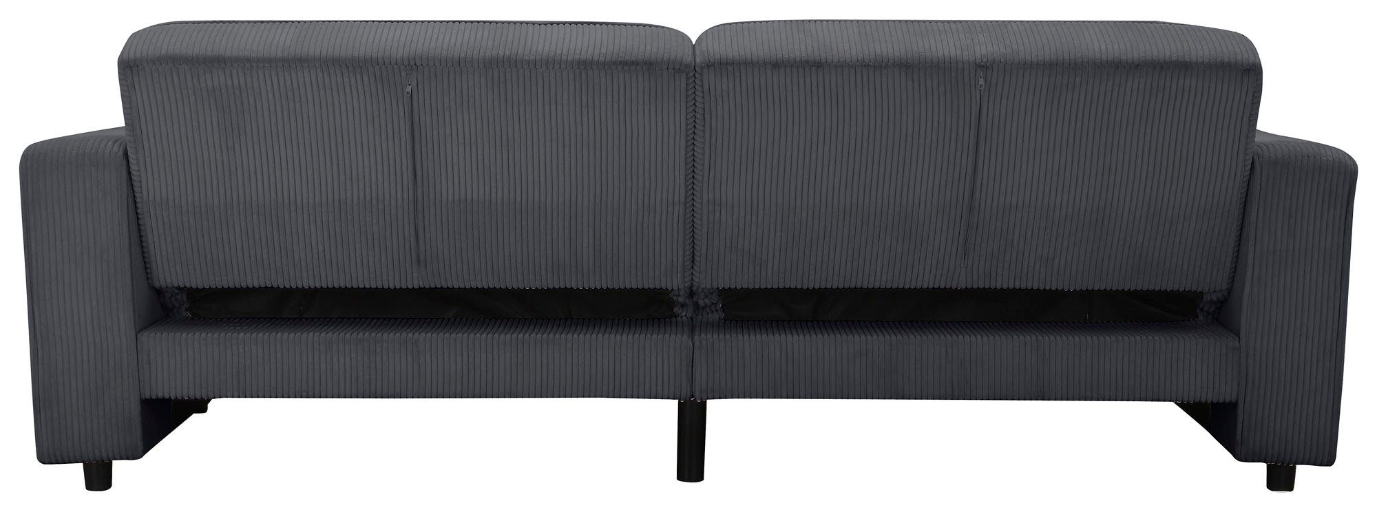 Dorel Home 3-zitsbank Allie slaapbank 225 cm Slaapbank functie (108/190cm), trendy ribfluweel of onderhoudsvriendelijk velours