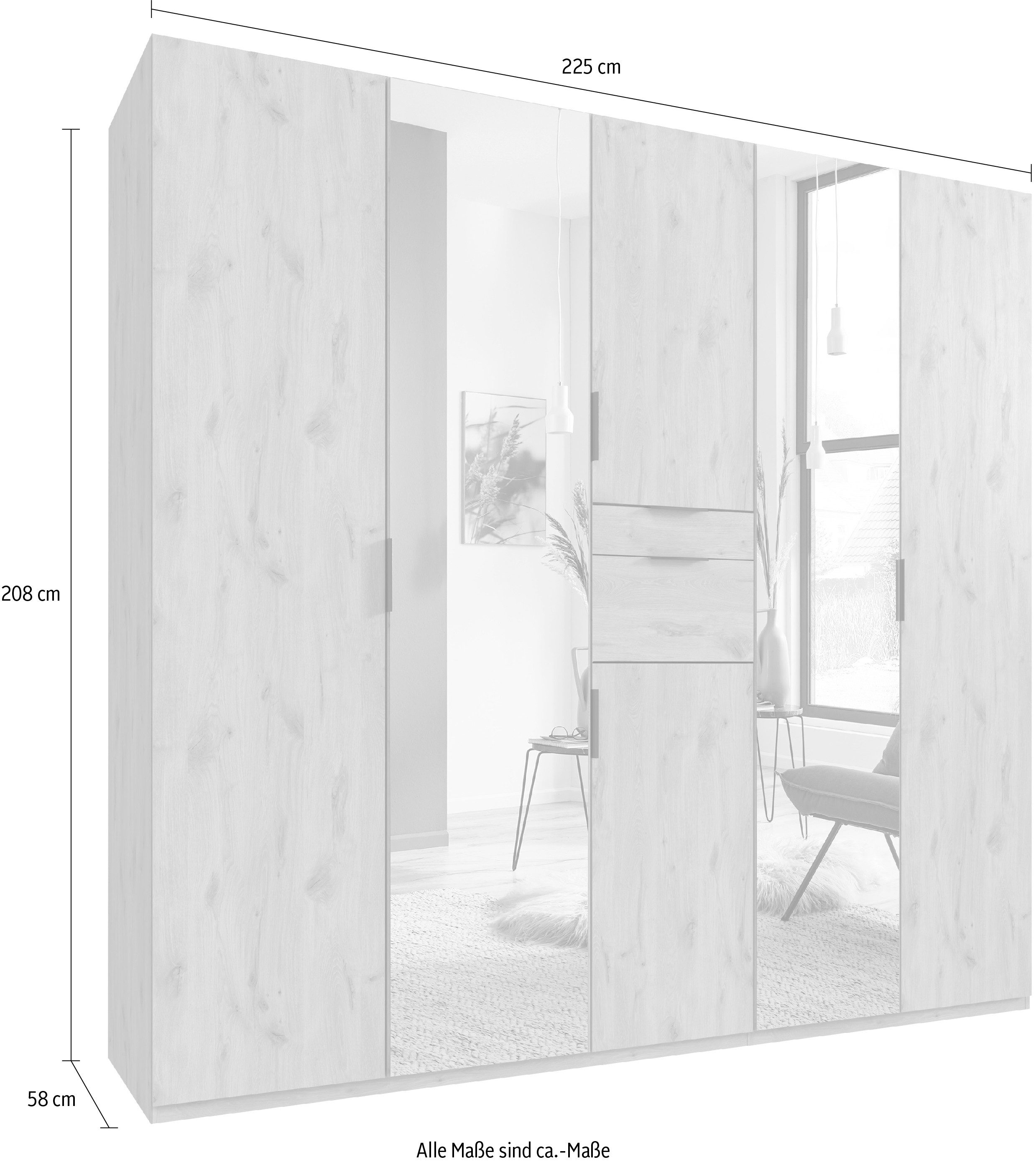 Wimex Draaideurkast Moldau kledingkast met spiegel slaapkamerkast bestseller Kies je interieur, kant-en-klaar geconfigureerd in de kast