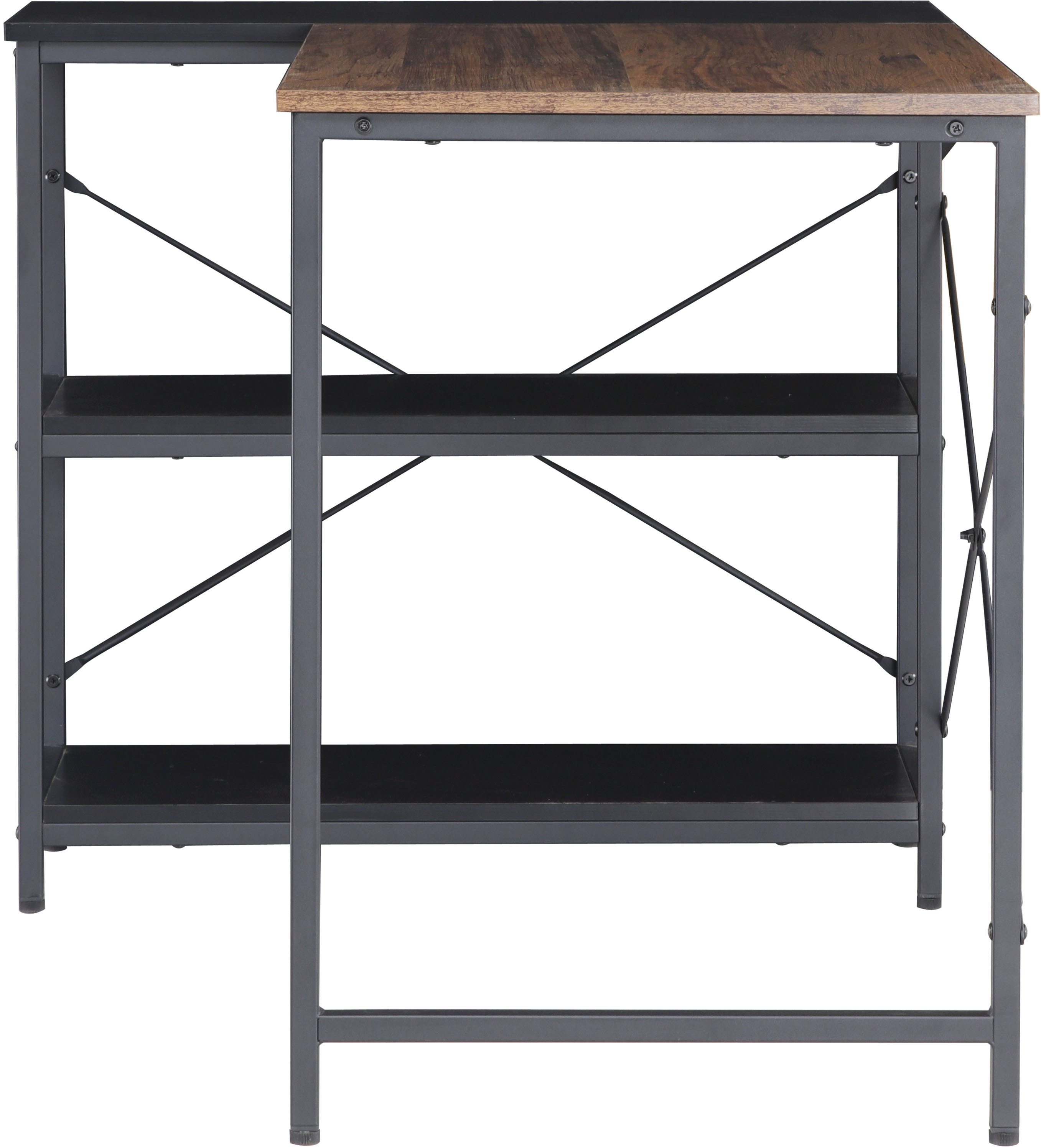 INOSIGN Hoekbureau Skruva, computertafel, knutseltafel Metalen frame, hoekrek, ABS-randen, totale breedte 120 cm