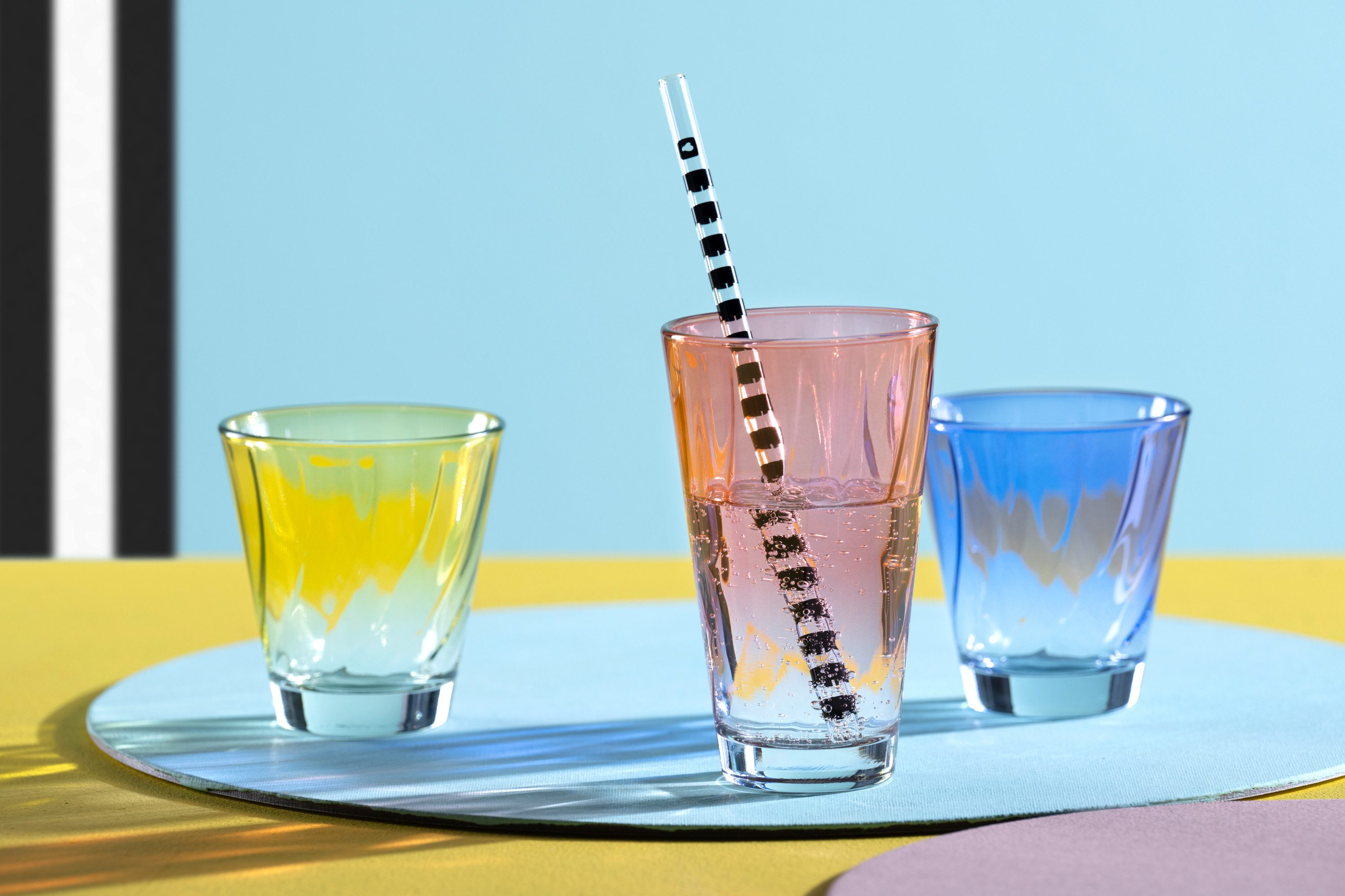 LEONARDO Glazenset Drinkglas, TWIST, 300 ml, 4-delig set Longdrinkbekers, vaatwasmachinebestendig (set, 4-delig)