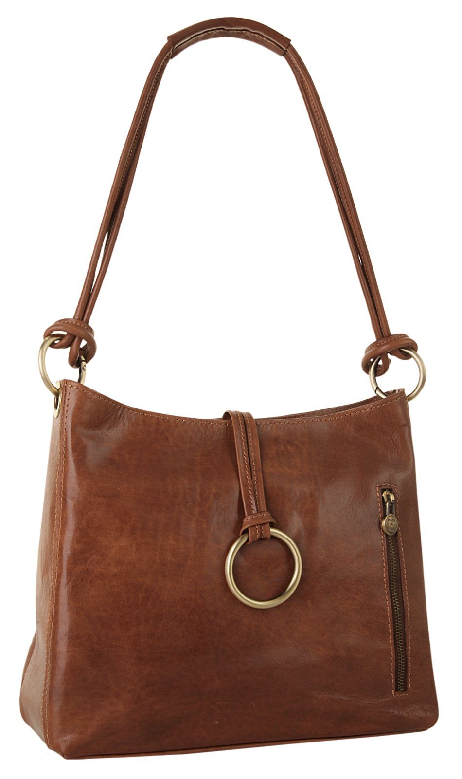 Piké Shopper echt leer, made in italy