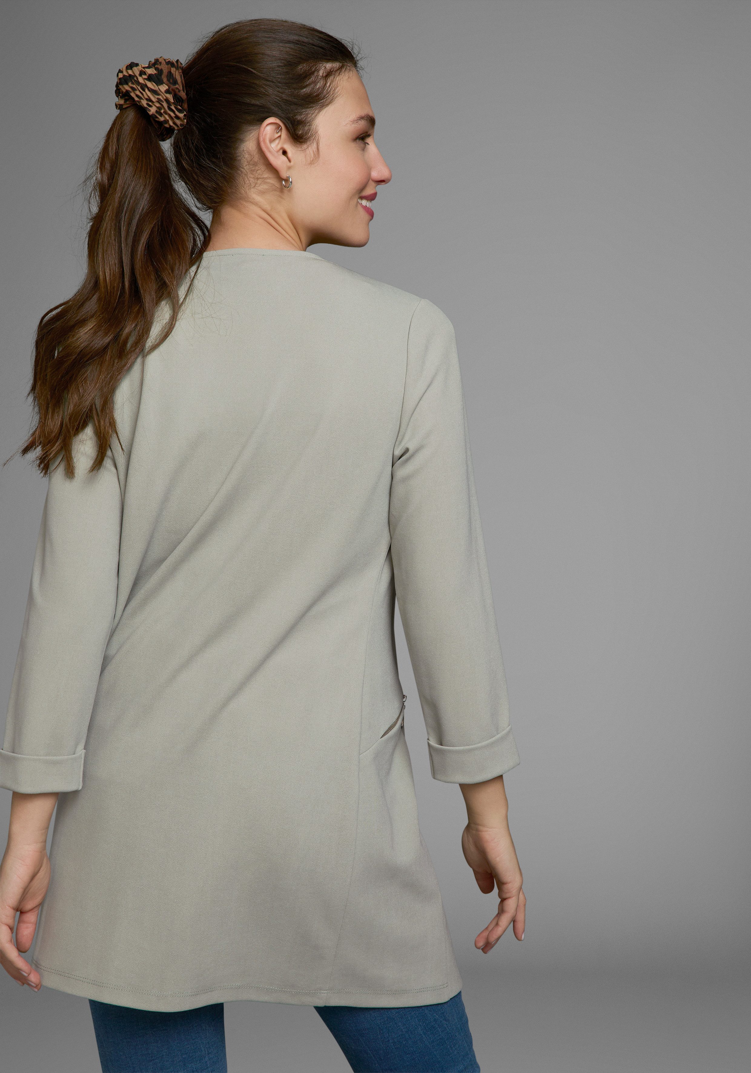 Laura Scott Lange blazer met ritssluitingen