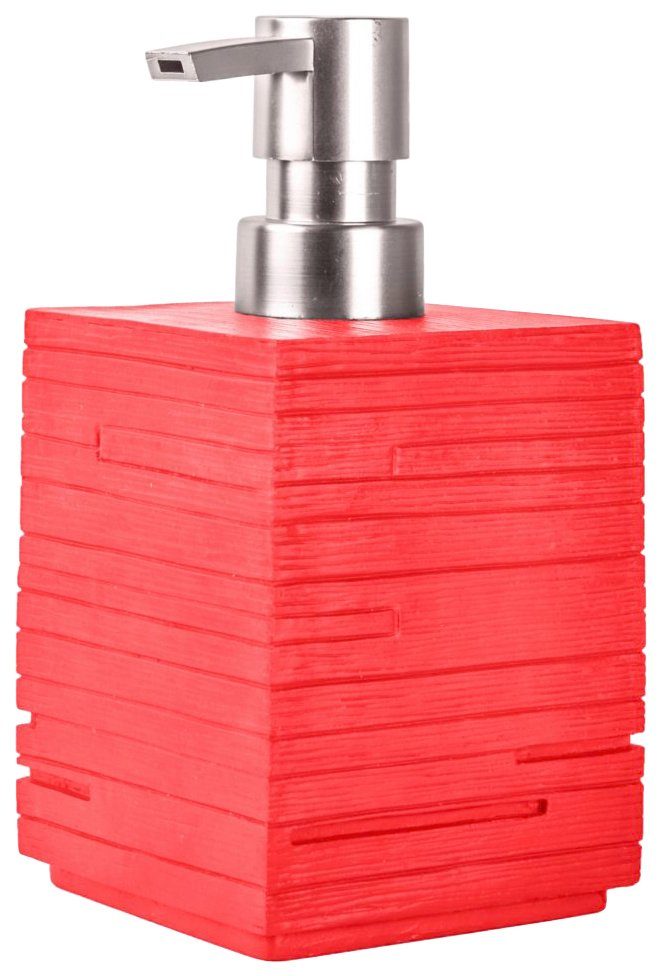 Sanilo Set badkameraccessoires Calero Red bestaand uit zeepdispenser en toiletborstel, geribbeld (combi-set, 2-delig)