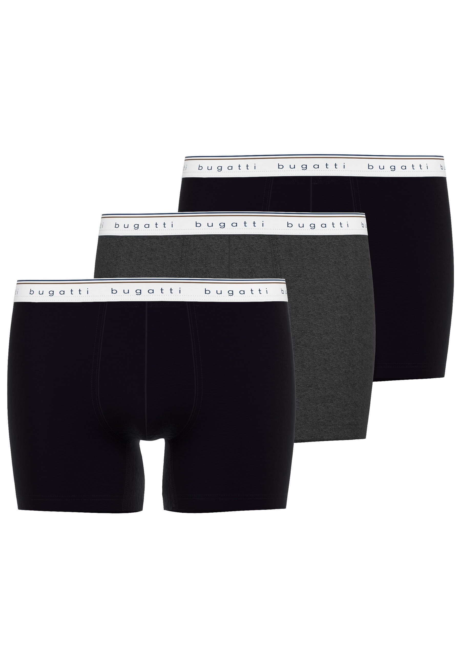 bugatti Boxershort Met elastische logoband (Set van 3) heren voordeelsets maat 5 zwart