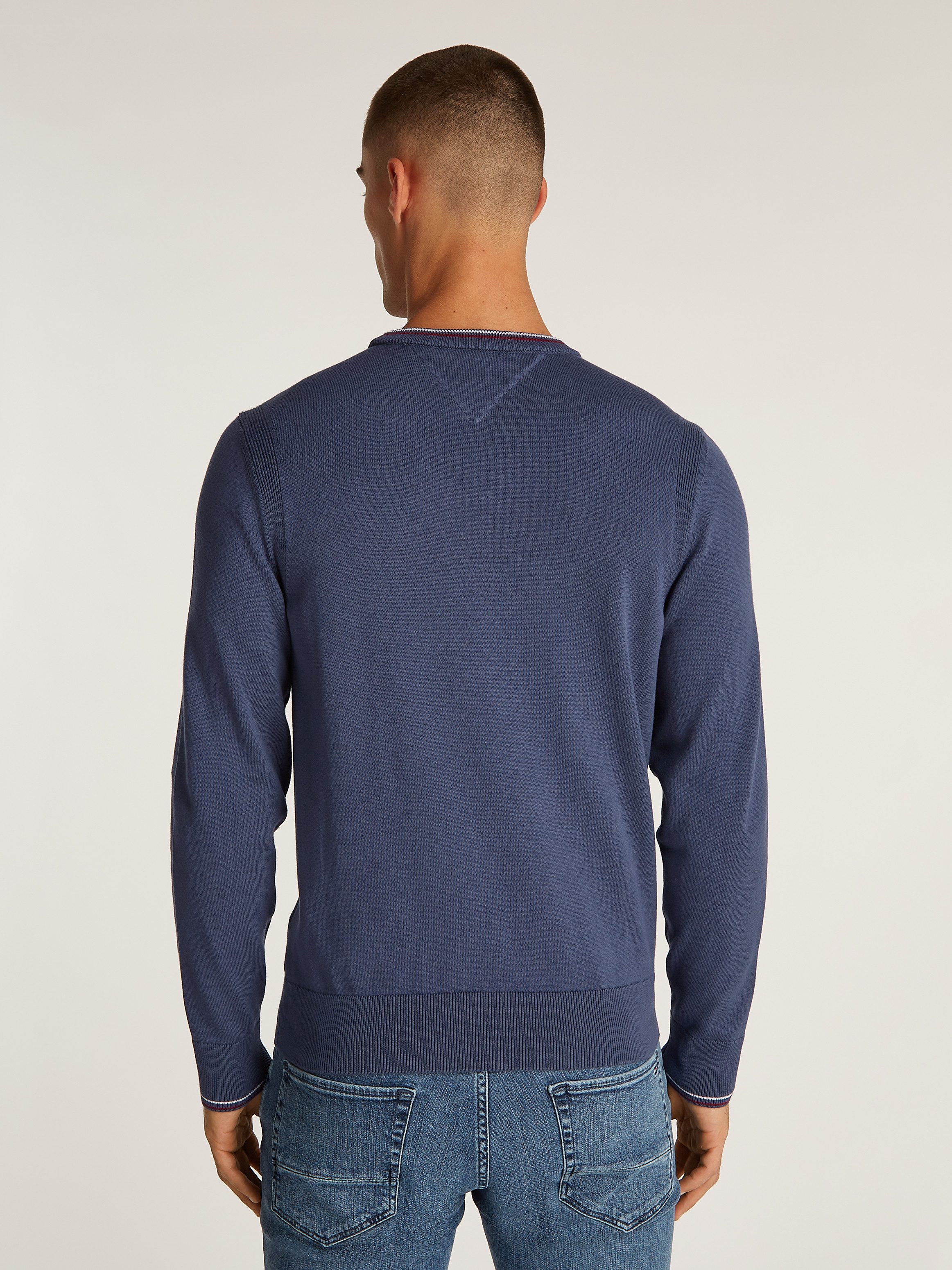 Tommy Hilfiger Trui met ronde hals RWB COTTON CREW NECK kleuraccenten in tommy kleuren
