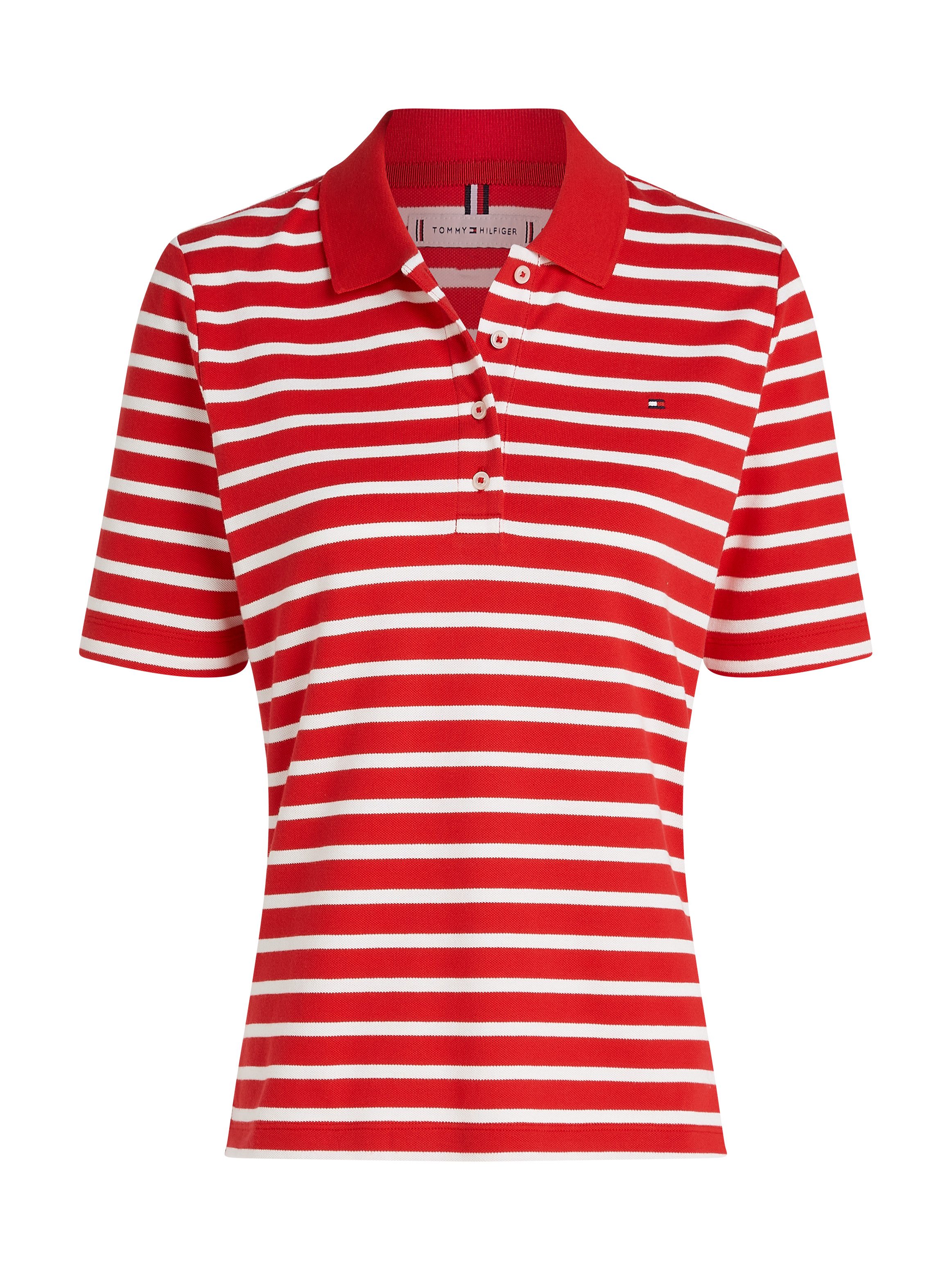 Tommy Hilfiger Poloshirt 1985 Regular Fit Pique Premium Polo met logo-borduursel, met zijsplitten