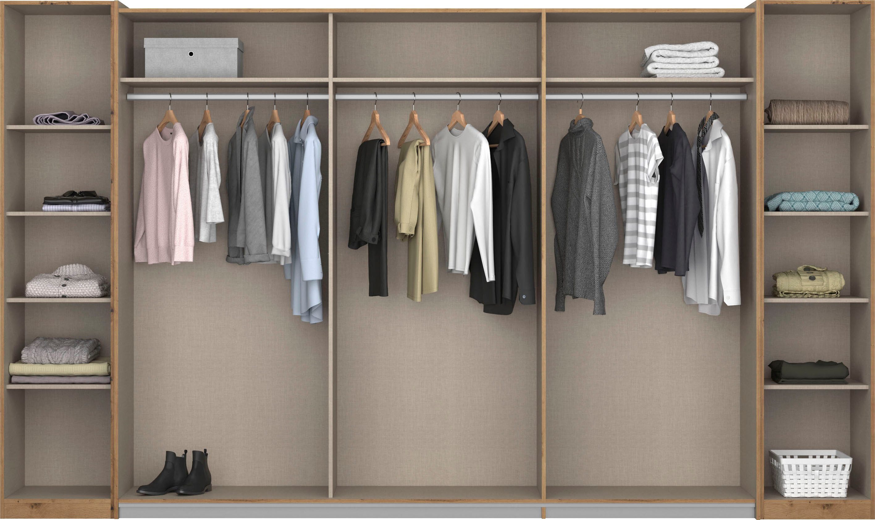 rauch Zweefdeurkast Kledingkast draaideurkast kast garderobe KRONACH TOPSELLER met draaideuren en schuifdeuren en spiegels, veel planken made in germany