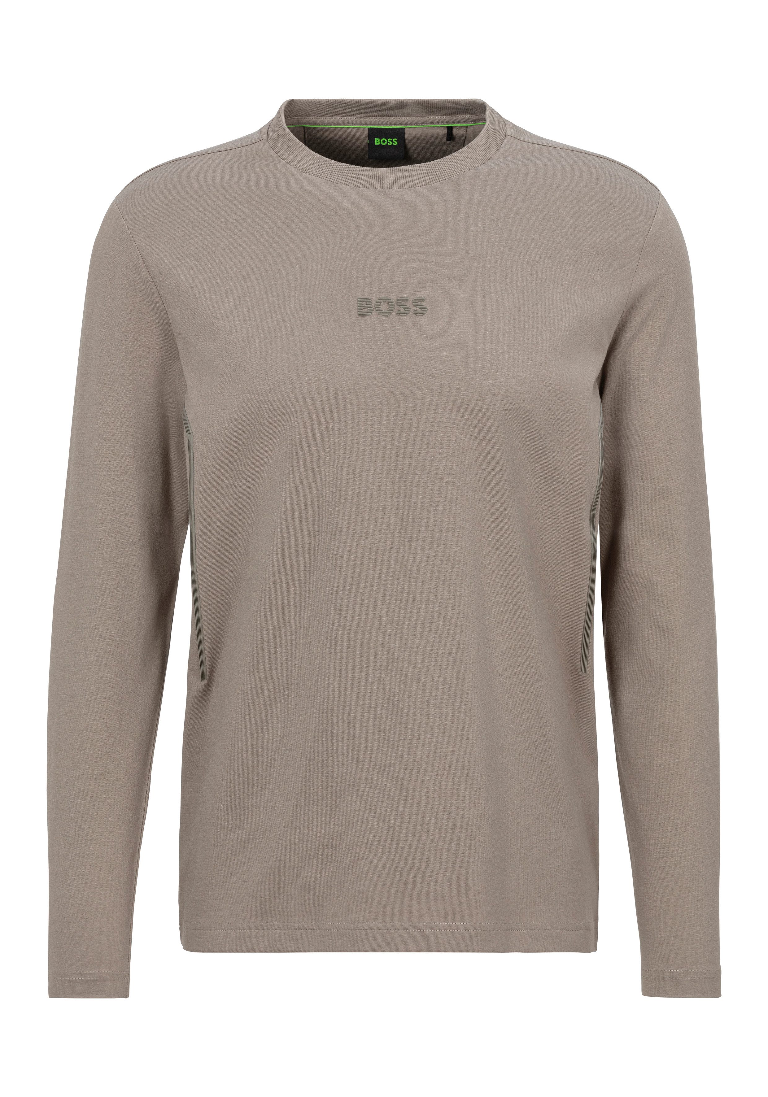 BOSS GREEN Shirt met lange mouwen Togn Mirror met merklabel heren longsleeves maat XXXL bruin