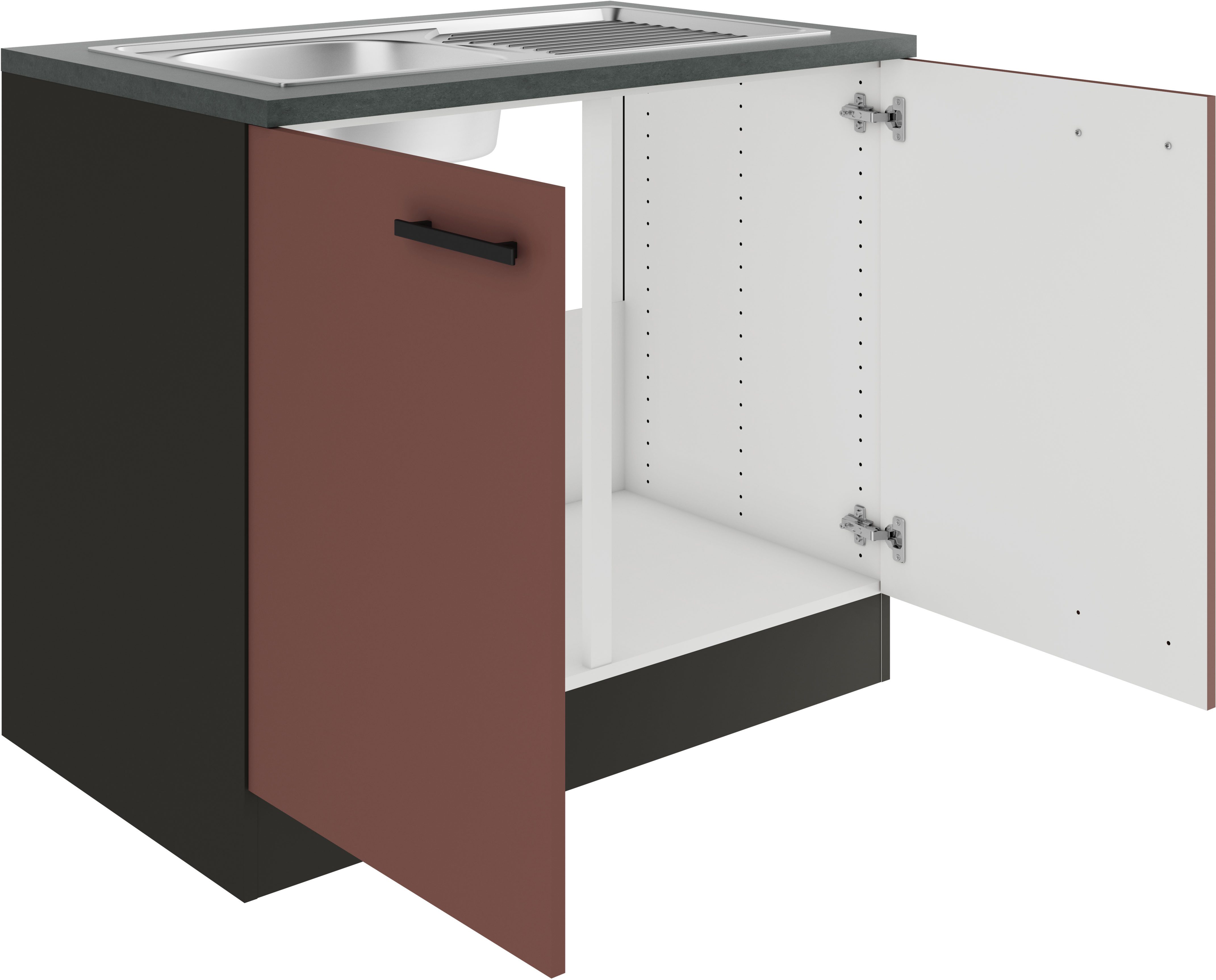 OPTIFIT Gootsteenkast Palma Breedte 100 cm, inclusief inbouwspoelbak