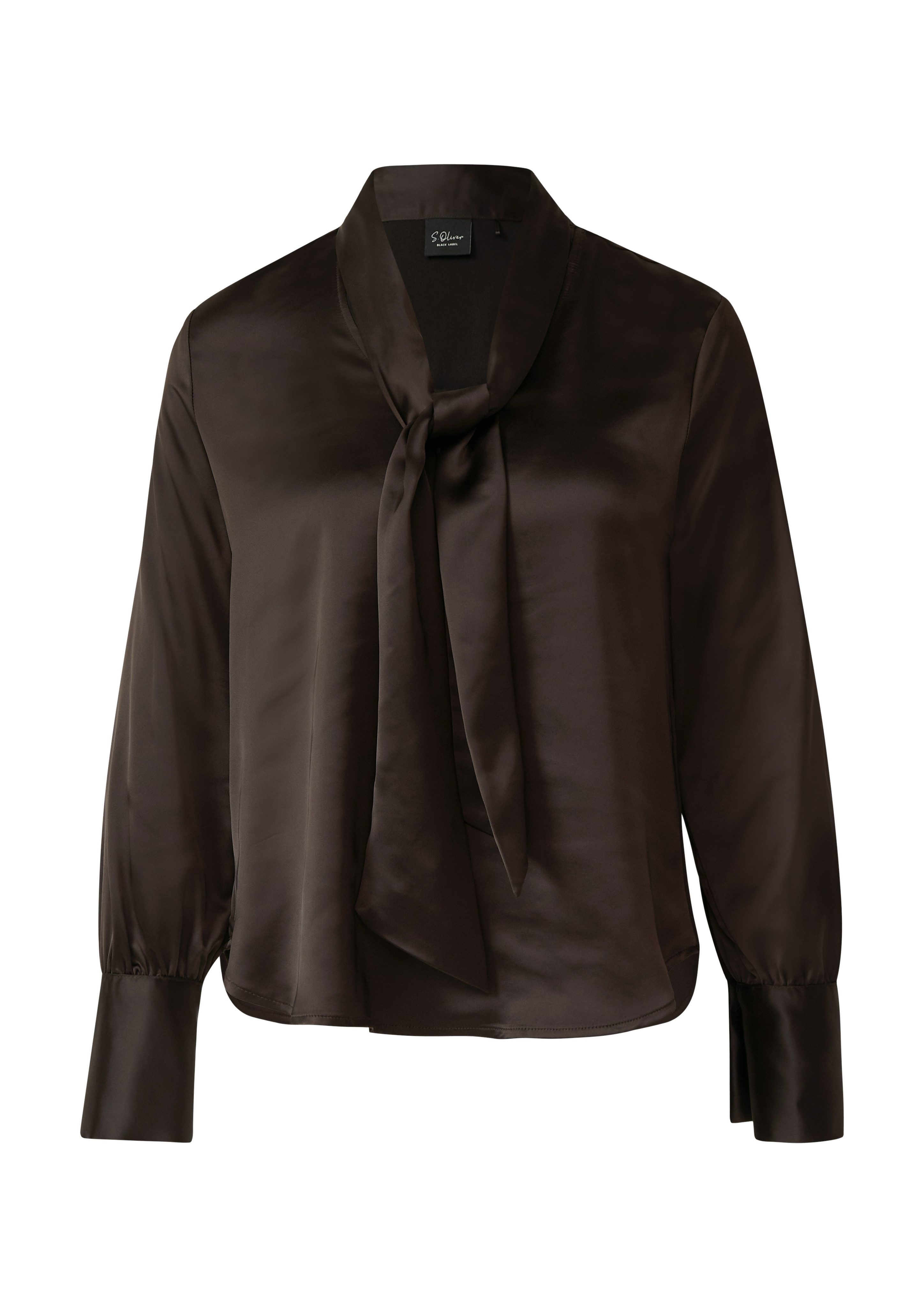 s.Oliver BLACK LABEL Satijnen blouse met elegante kraag-strik