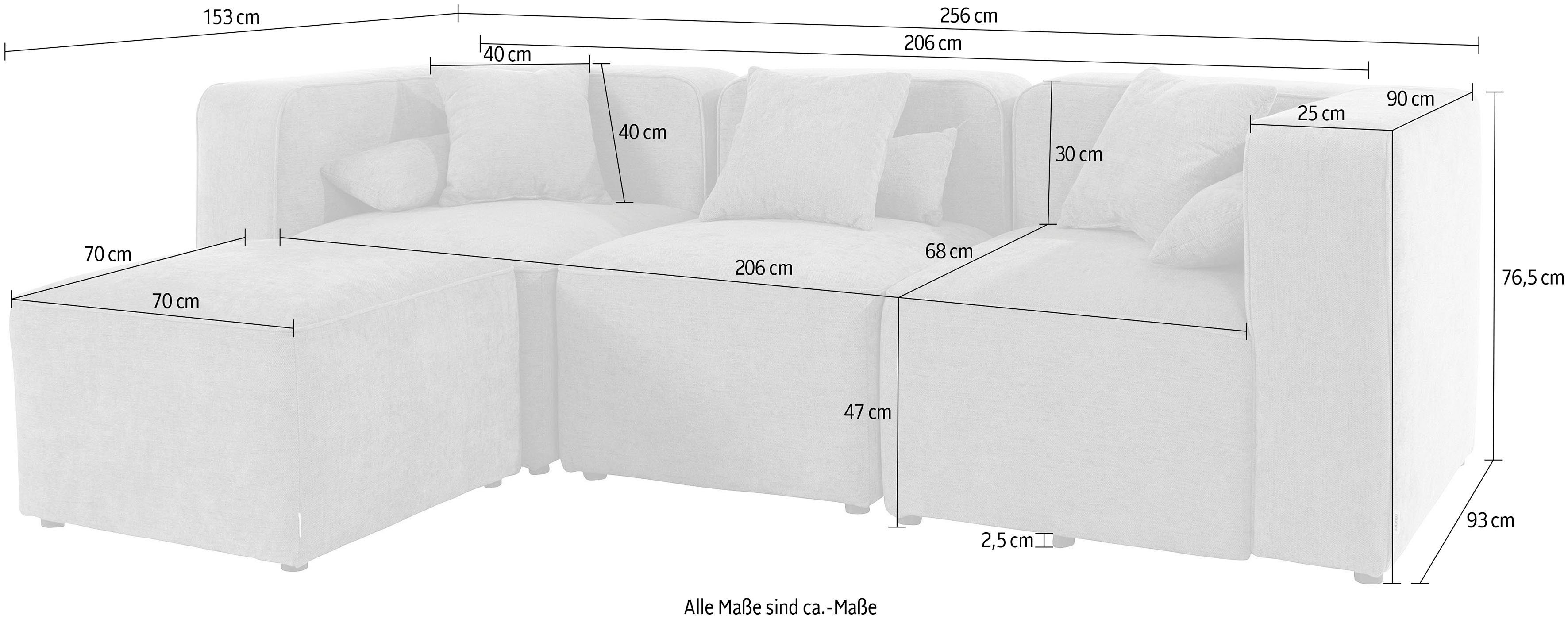 andas 3-zitsbank Sundstrup L-vorm Moduleserie, individuele samenstelling