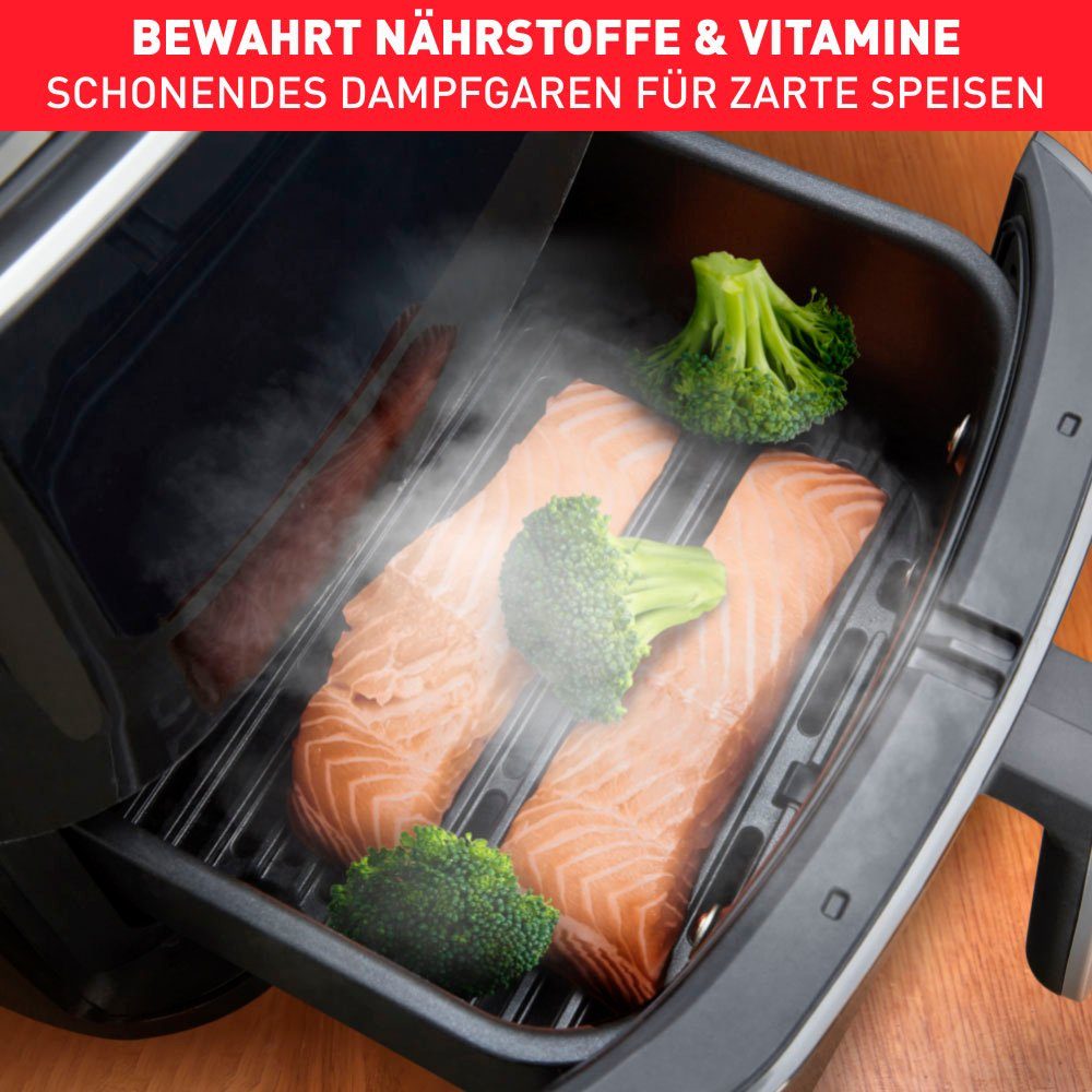 Tefal Airfryer Easy Fry Grill & Steam Grill + stoomkoker, 7 automatische programma's, 6,5 liter, timer, FW2018