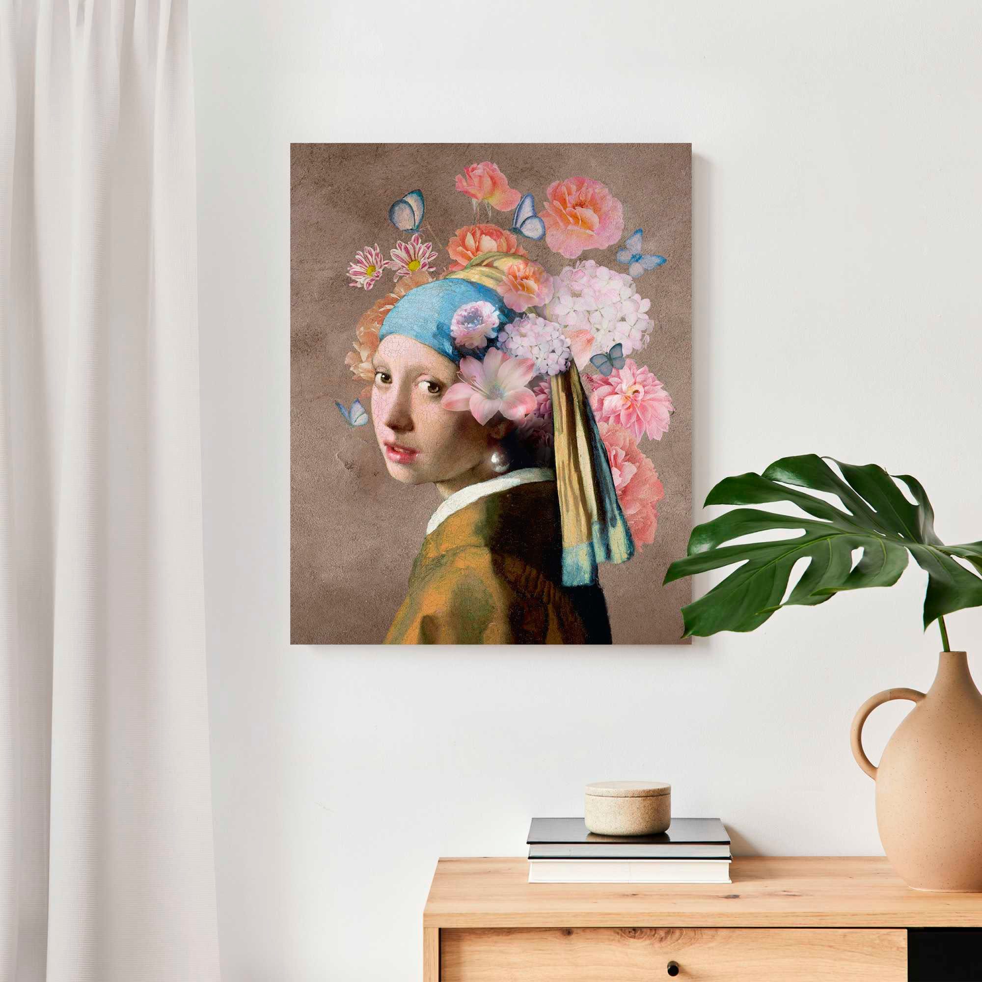 Reinders! Decoratief paneel Het bloemenmeisje met de pareloorbel