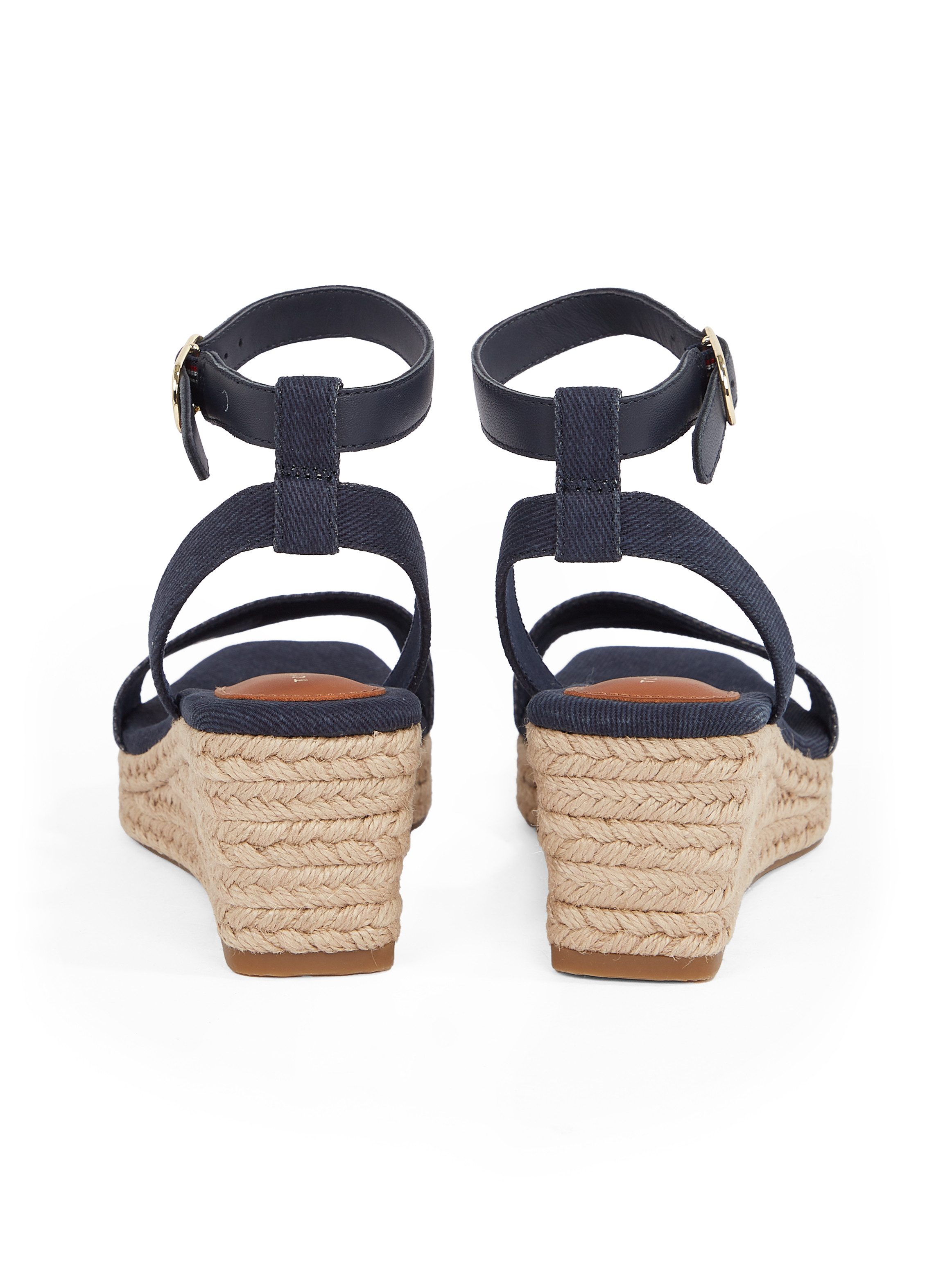 Tommy Hilfiger Sleehaksandaaltjes TOMMY HILFIGER ESPAD MID WEDGE , bandjesandaal, zomerschoen met verstelbare gesp
