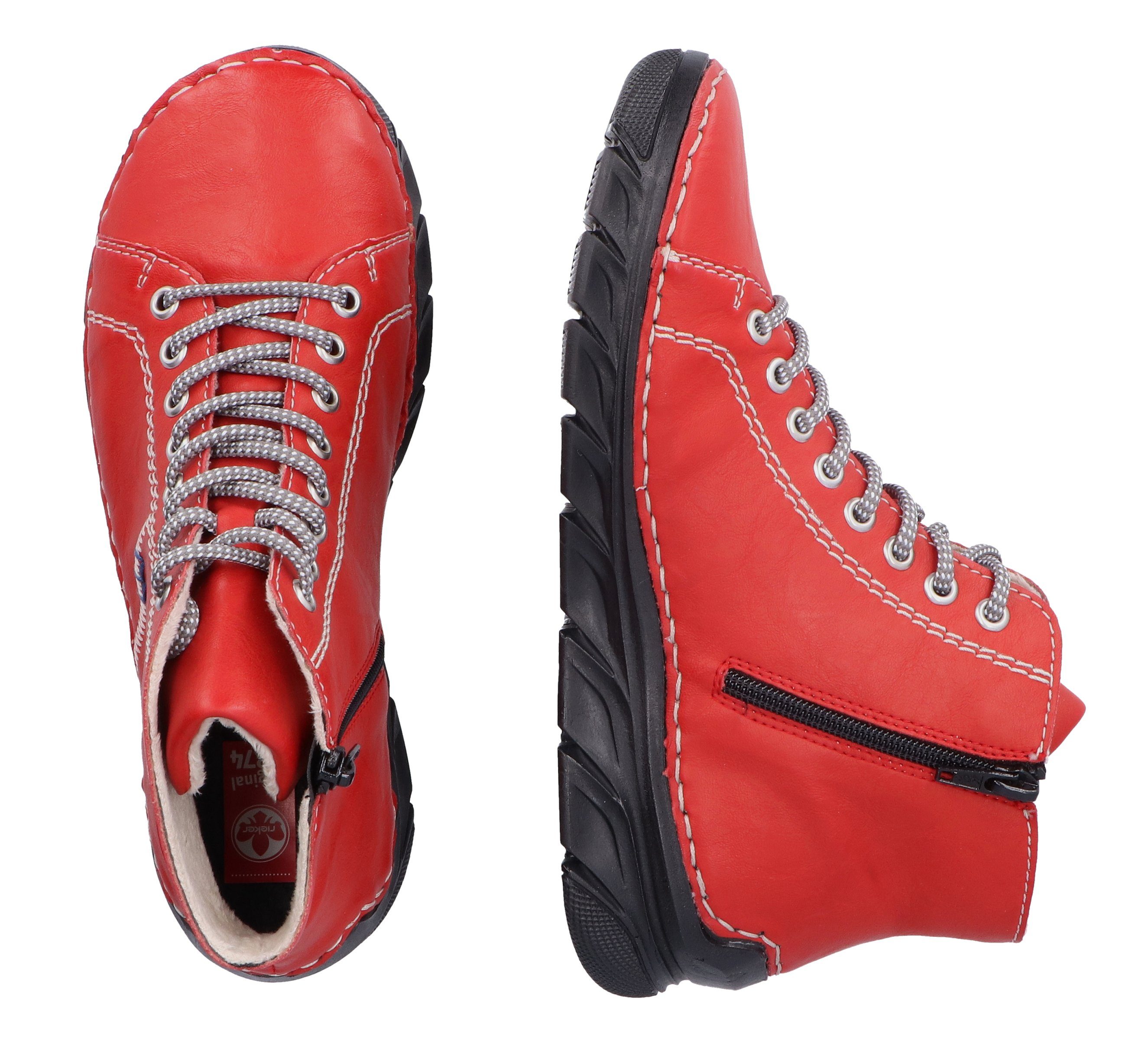 Rieker Hoge veterschoenen , veterschoen, high top sneaker, veterschoen met contraststiksel