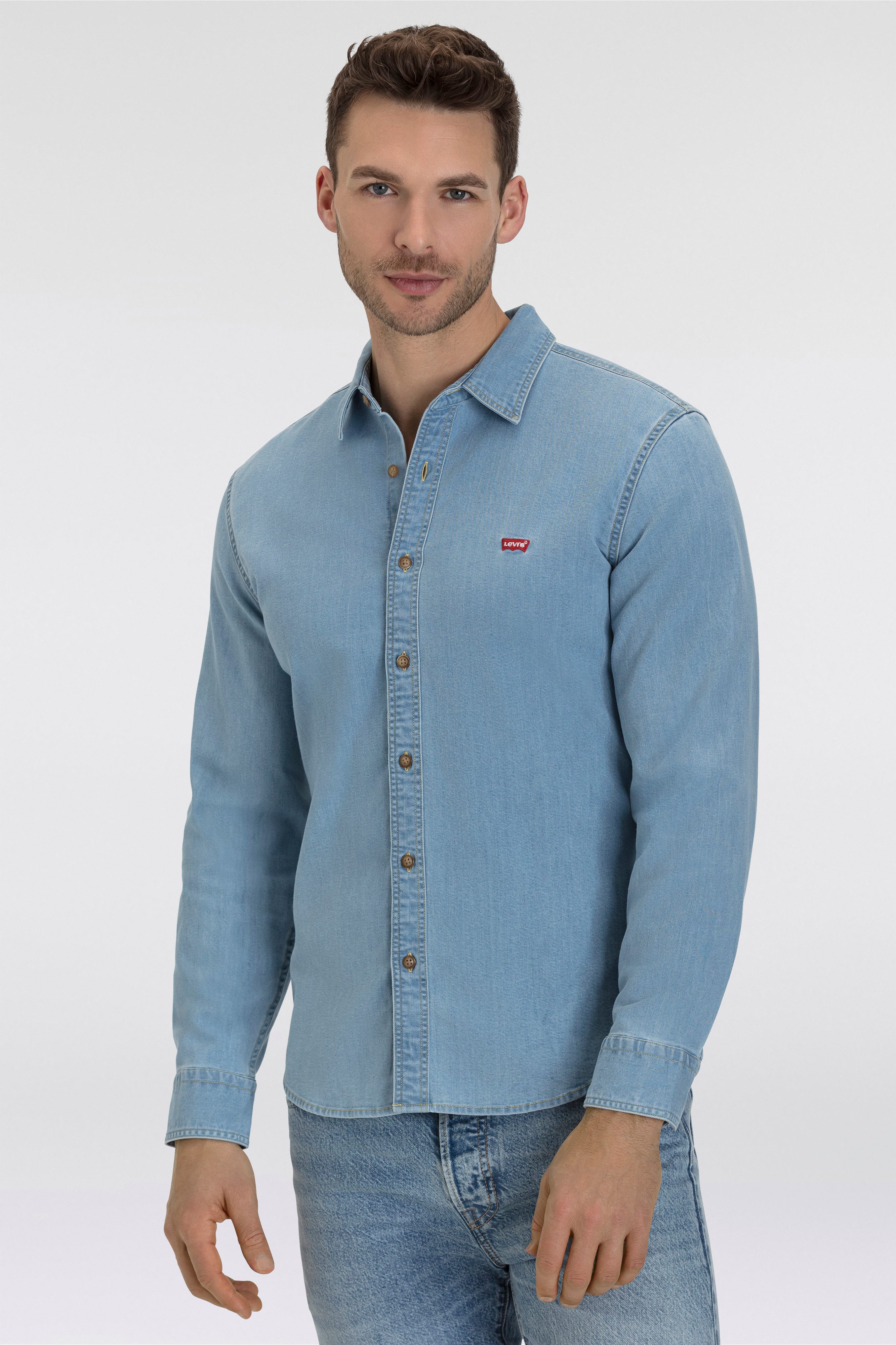 Levi's® Jeans overhemd LS BATTERY HM SHIRT SLIM van onderhoudsvriendelijke katoenmix