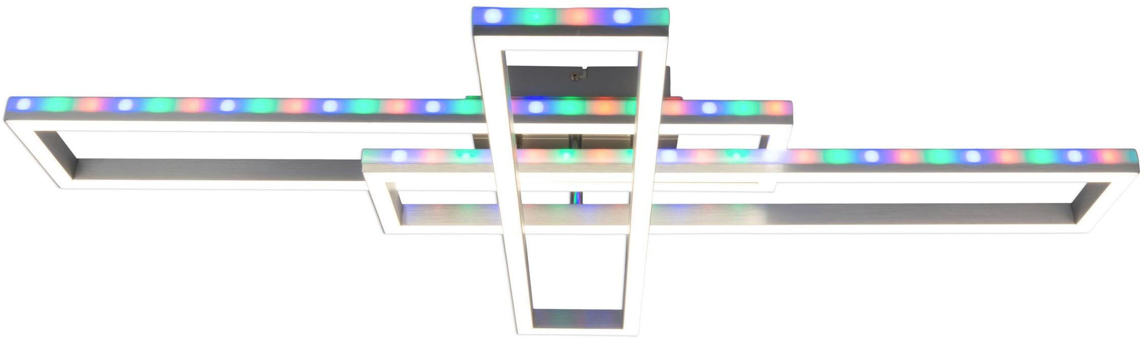 näve Led-plafondlamp BANTRY CCT, RGB-backlight, dimbaar, geheugen, tijdschakelaar, nachtlicht (1 stuk)