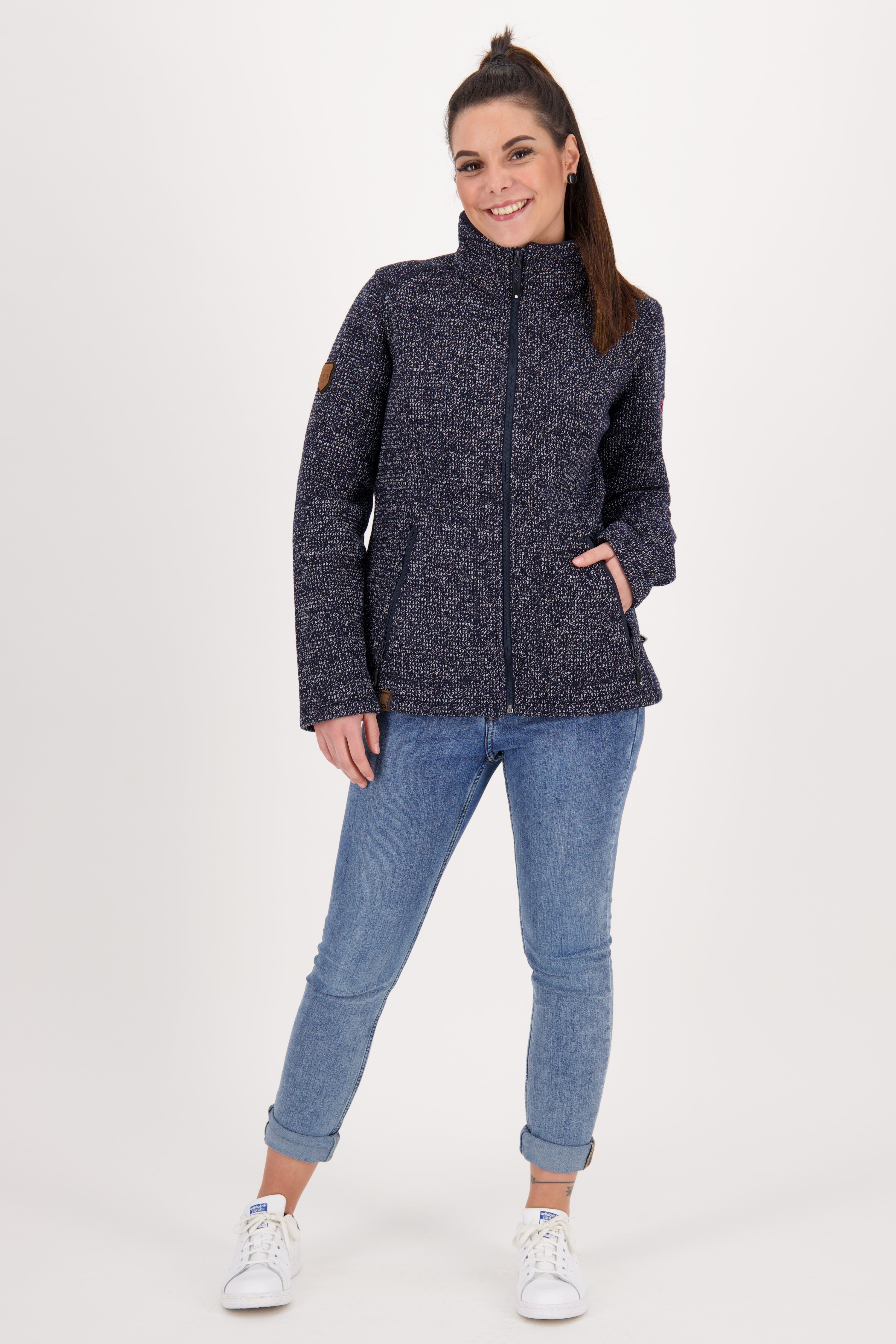 DEPROC Active Gebreid fleecejack KITTOBE LAKE WOMEN Contrasterende ritssluiting