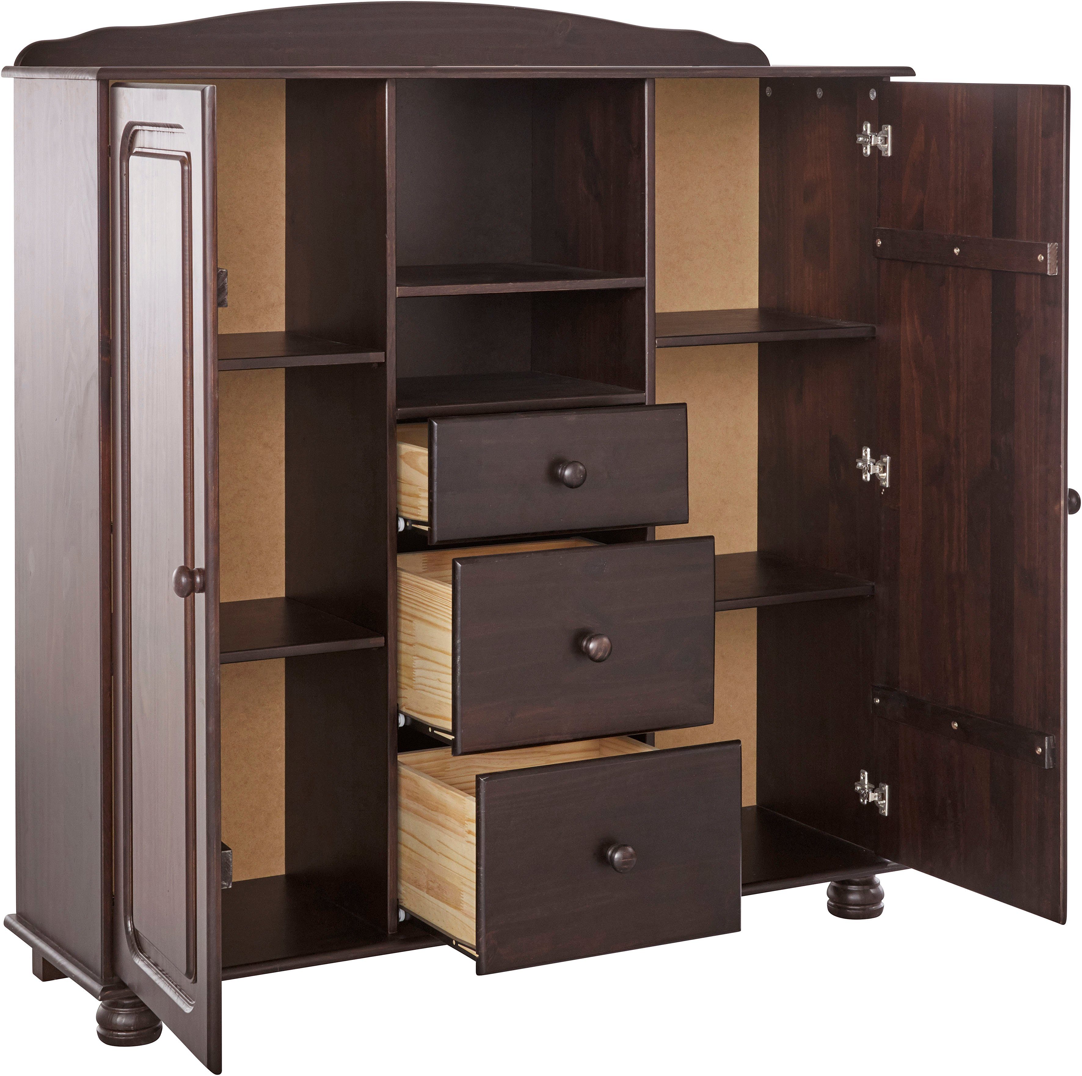Home affaire Highboard Mette Opbergkast met 3 lades en verstelbare planken