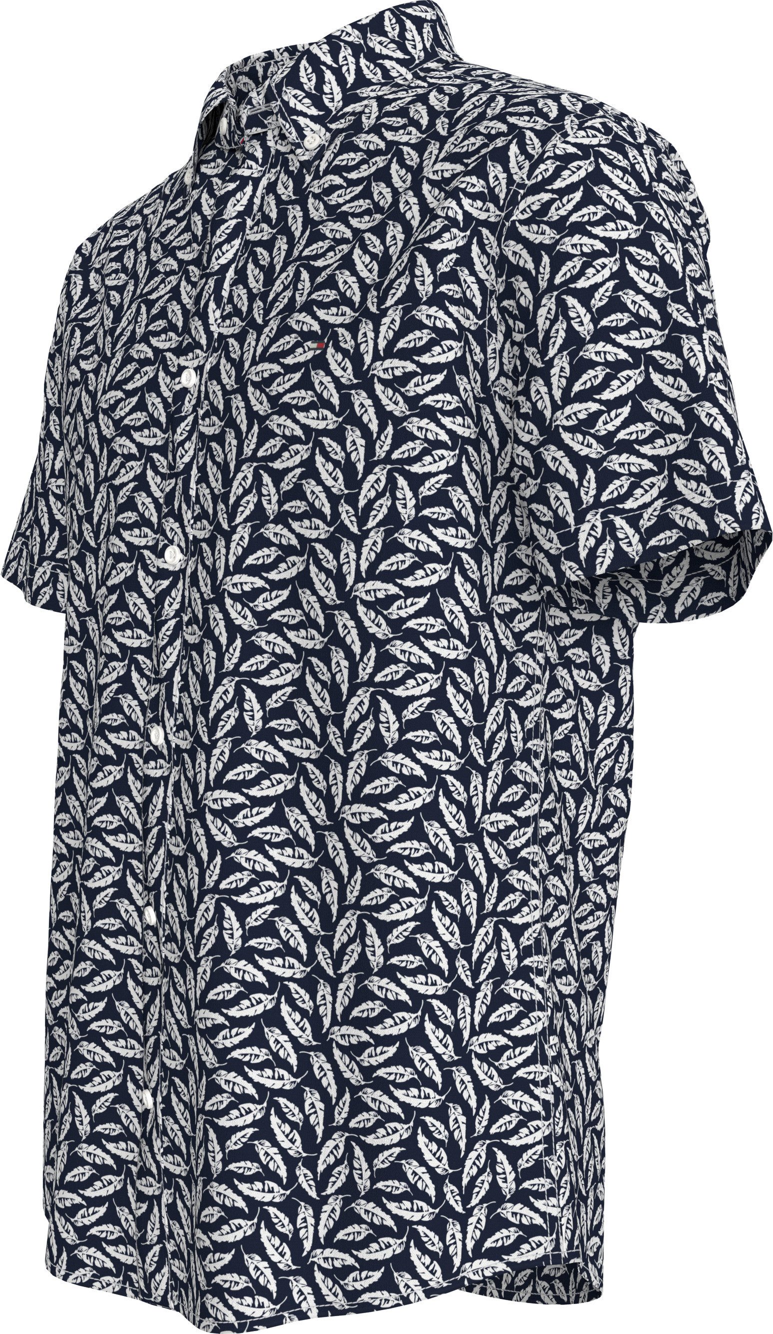 Tommy Hilfiger Overhemd met korte mouwen LINEN BLEND PRINT S/S RF SHIRT modieuze print, met linnen aandeel