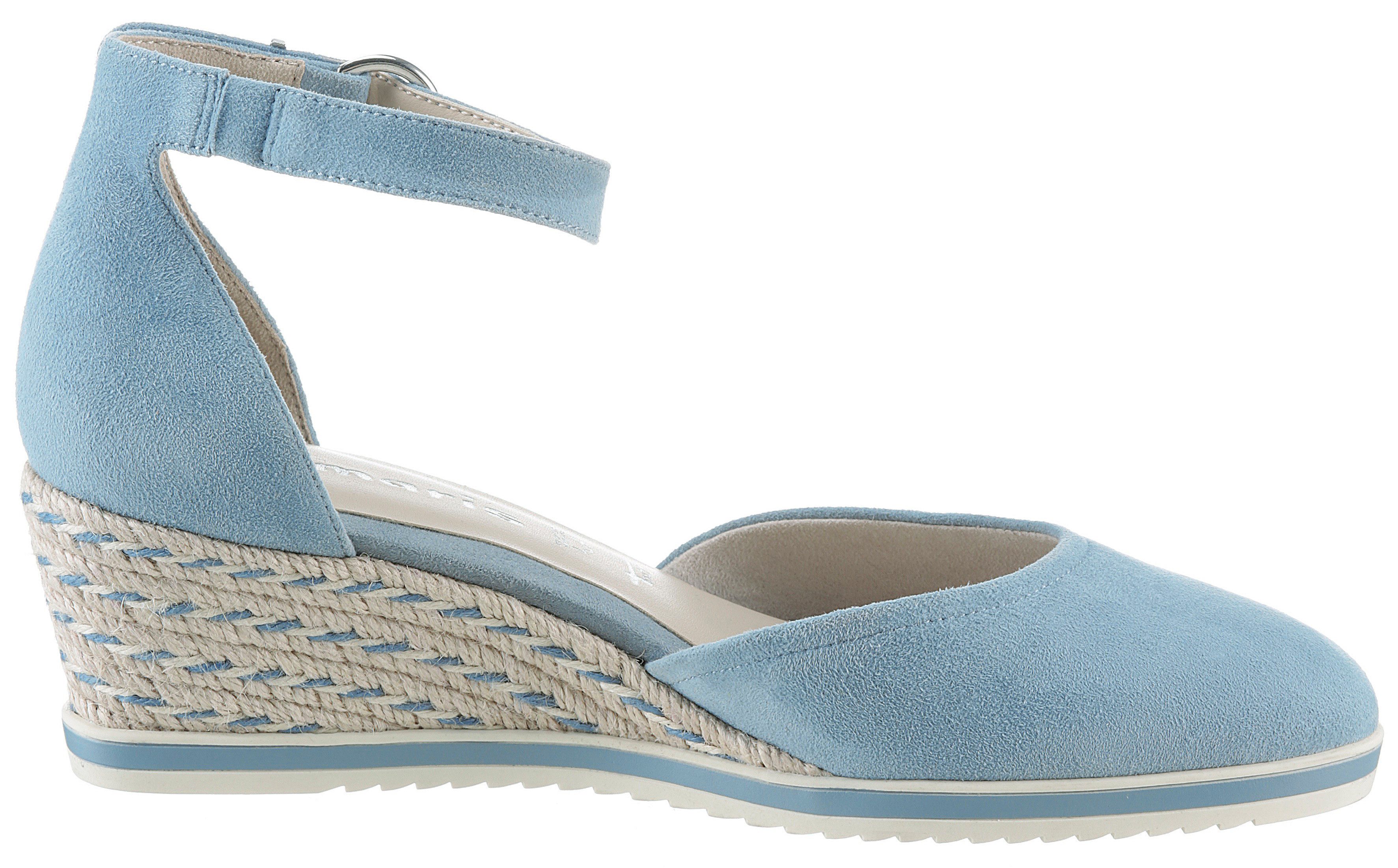 Tamaris Pumps met sleehak , sleehak, instapschoen, riemzandan met modieuze jute-afwerking