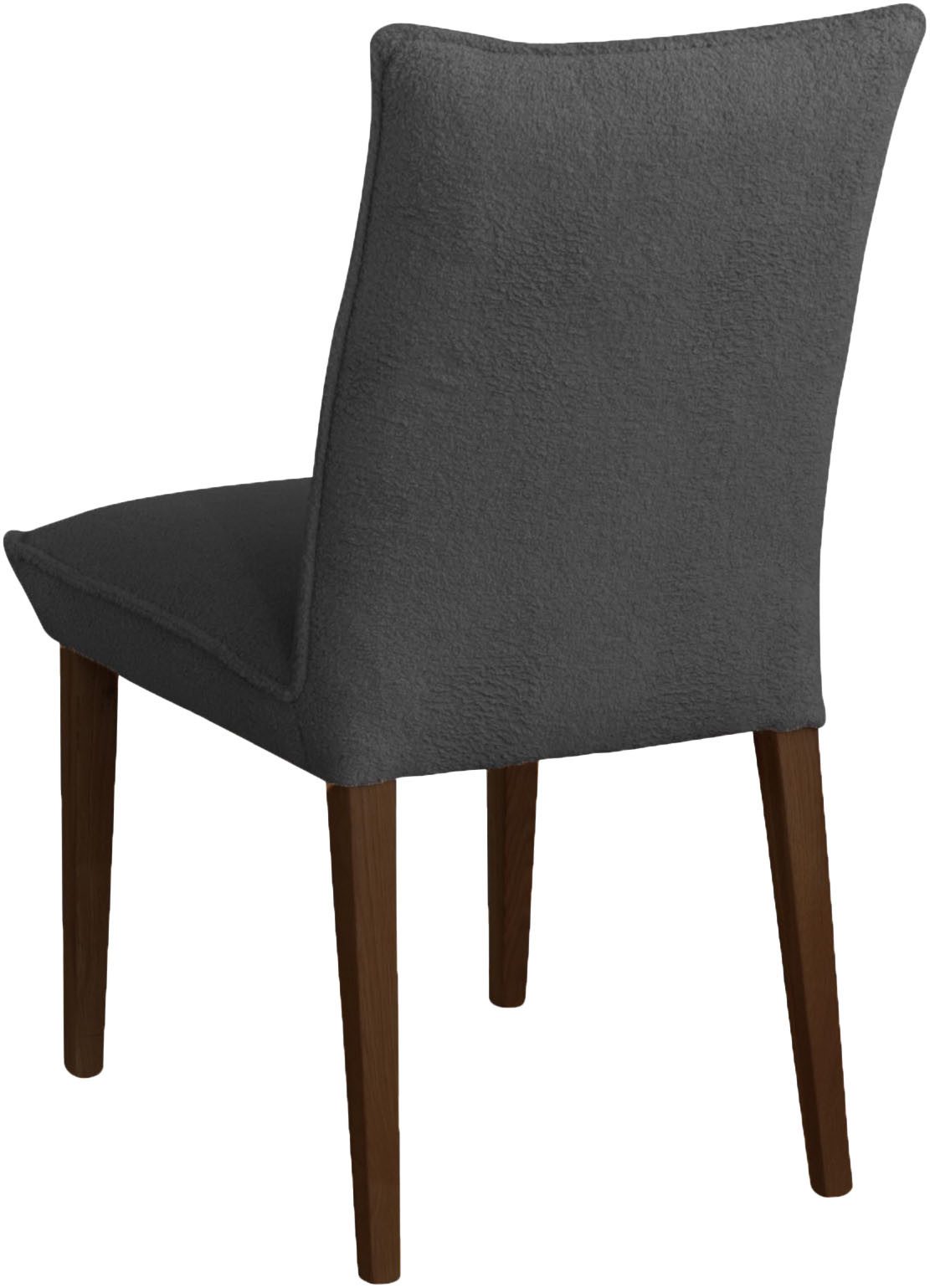 Home affaire Stoel met 4 poten Atena Frame van massief beukenhout, bekleding teddy-look (set)