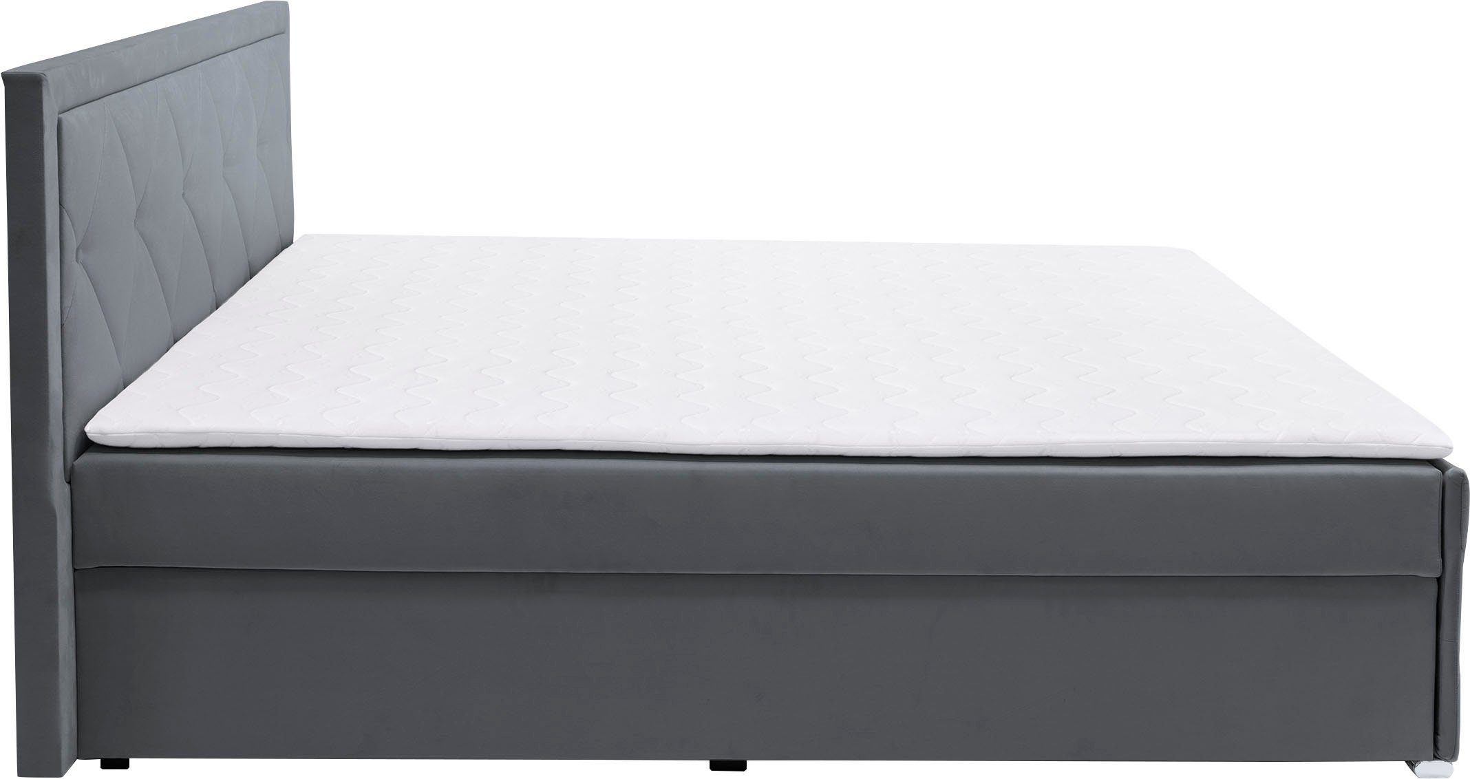 Leonique Boxspring Alfie, bestseller! Inclusief bedlade & topper Optioneel met knoopstiksels of strassstenen, H2, H3 en H4 verkrijgbaar