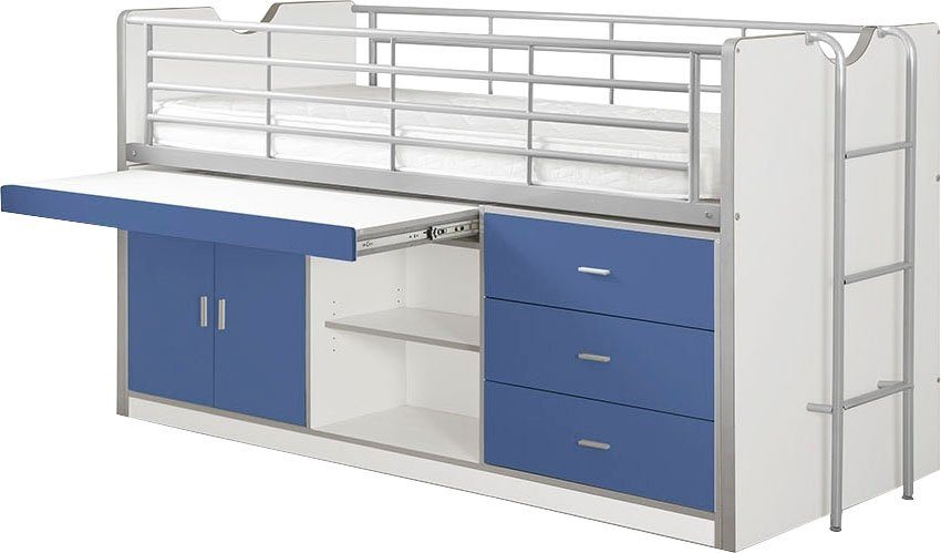 Vipack Hoogslaper Slapen en werken in één, hoogslaper met 90x200 cm ligoppervlak