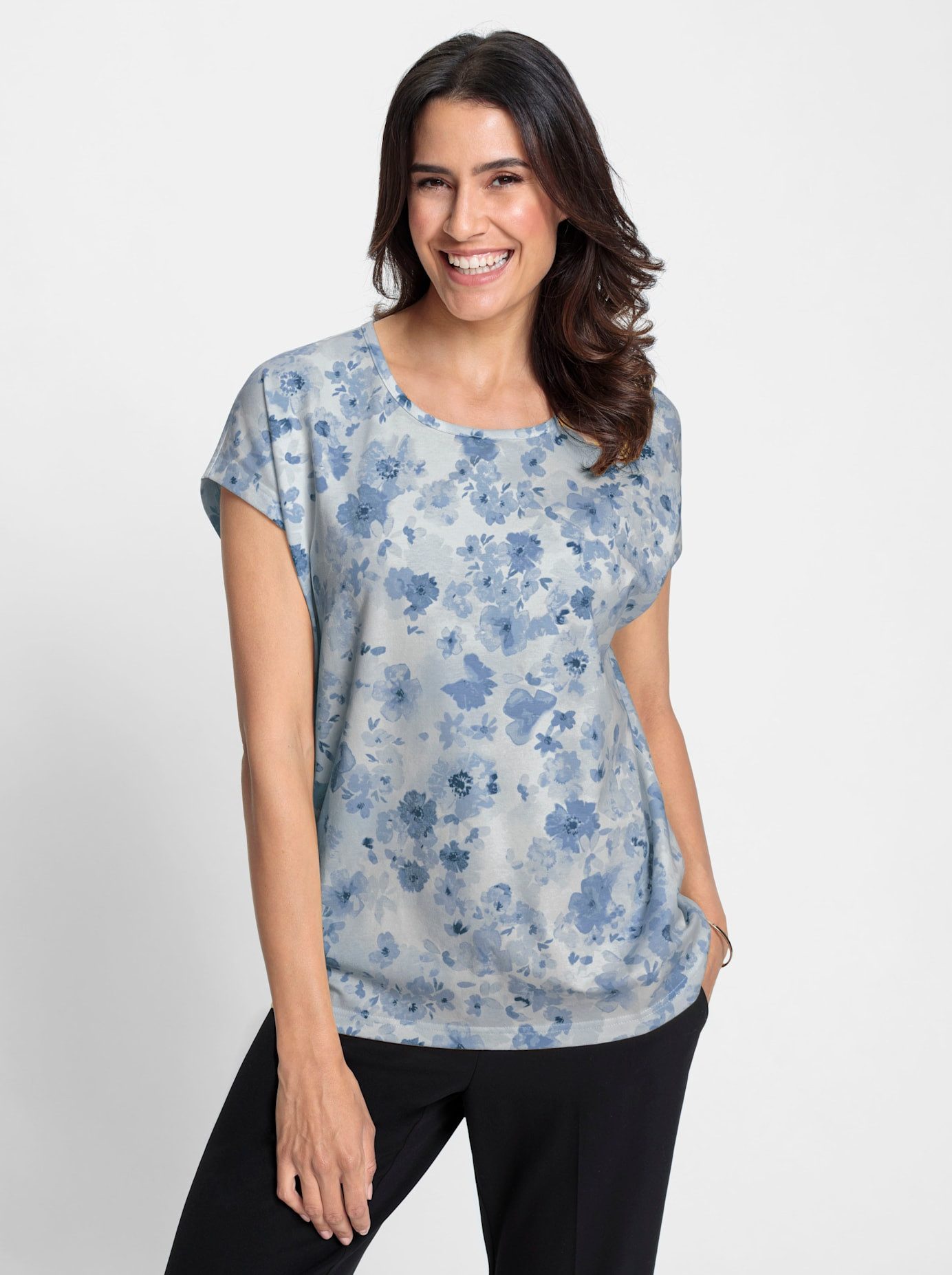 Classic Inspirationen Shirt met print Shirt (1-delig) dames t-shirts maat 42 blauw