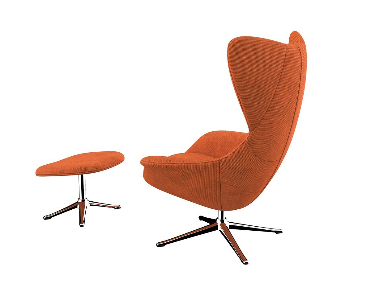 FLEXLUX Oorfauteuil Stilo relaxstoel, TV-stoel Solitaire, stijlicoon, draaibaar, aluminium basis
