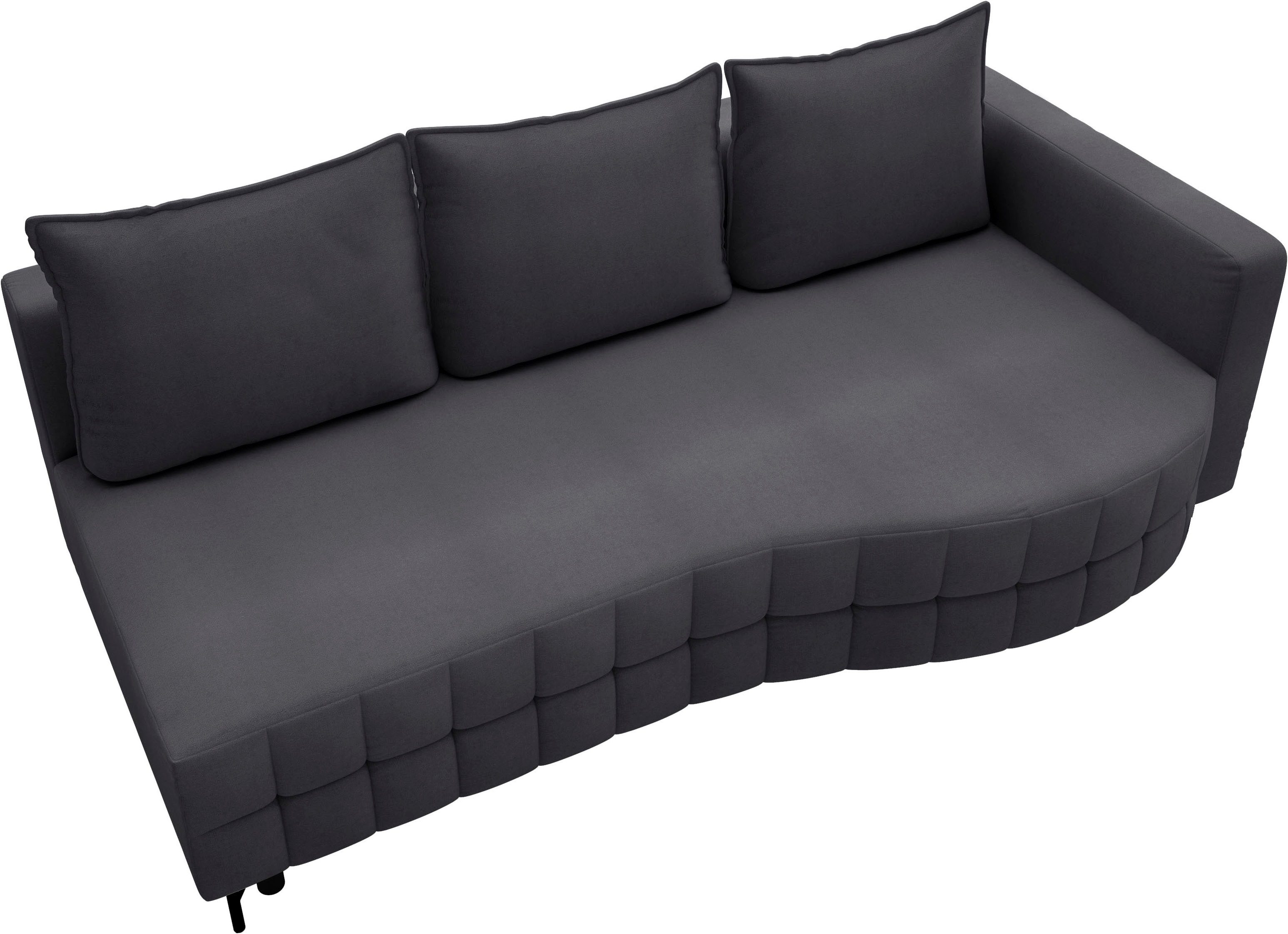 exxpo - sofa fashion Loungebank T wiggy slaapbank met bedfunctie en bedlade, comfortabele bonellvering, super zitcomfort, elegante vormtaal