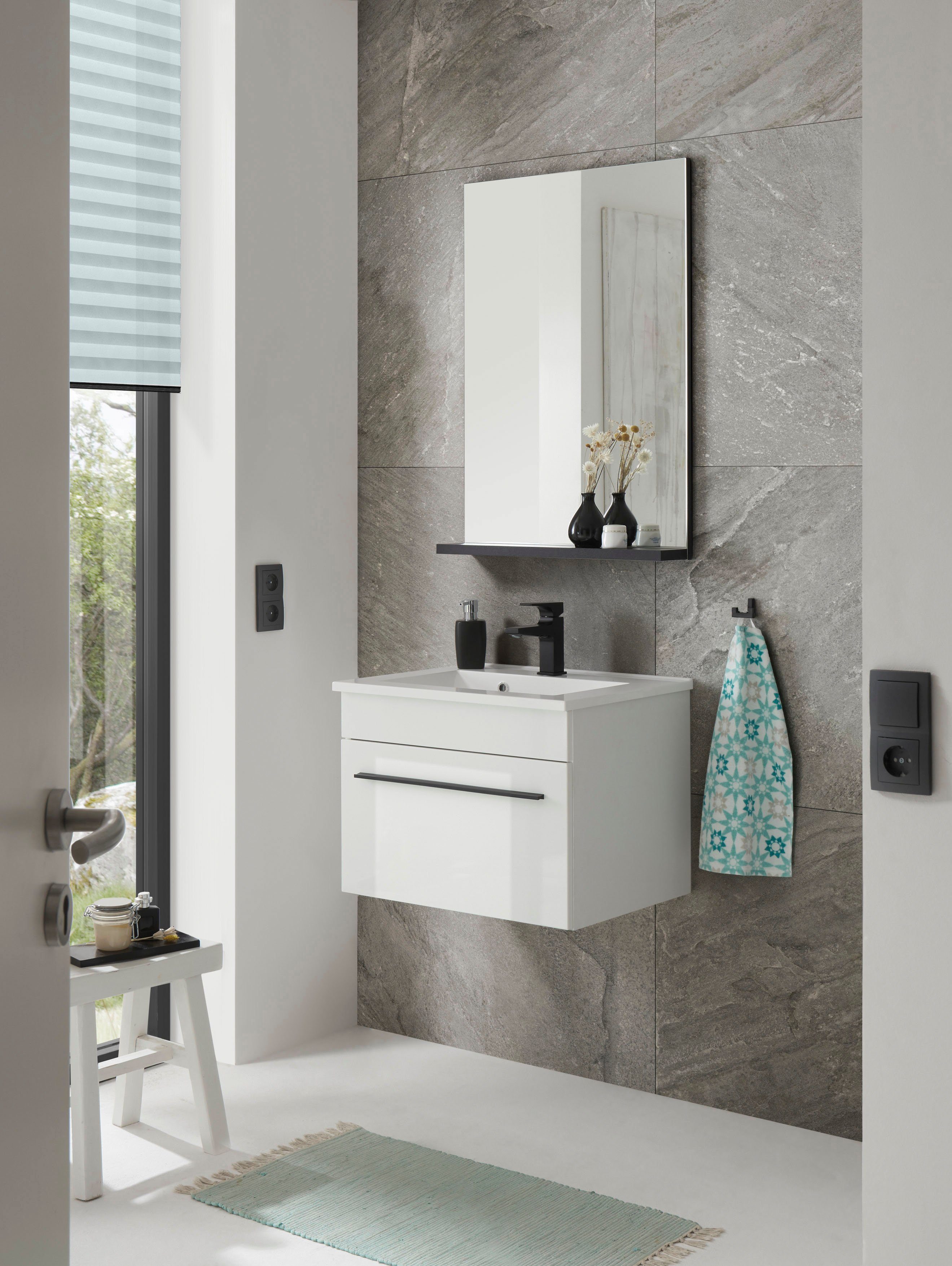 INOSIGN Badkamerserie Cantara, Bad im modernen Design, 2-teiliges Badezimmer Hoogglanzende fronten (set, 2-delig)
