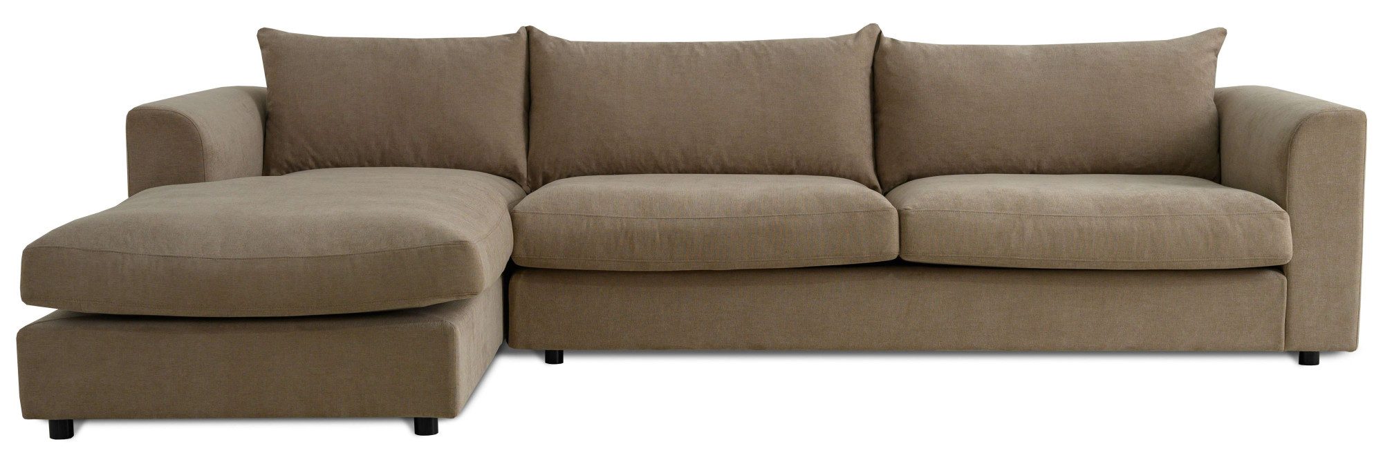 LeGer Home by Lena Gercke Hoekbank Avelina Breedte 297 cm, in cord- en chenille-stof, rugkussen met veren (2-delig)