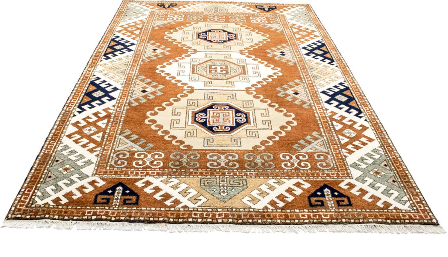 morgenland Wollen kleed Kazak-kleed met de hand geknoopt beige