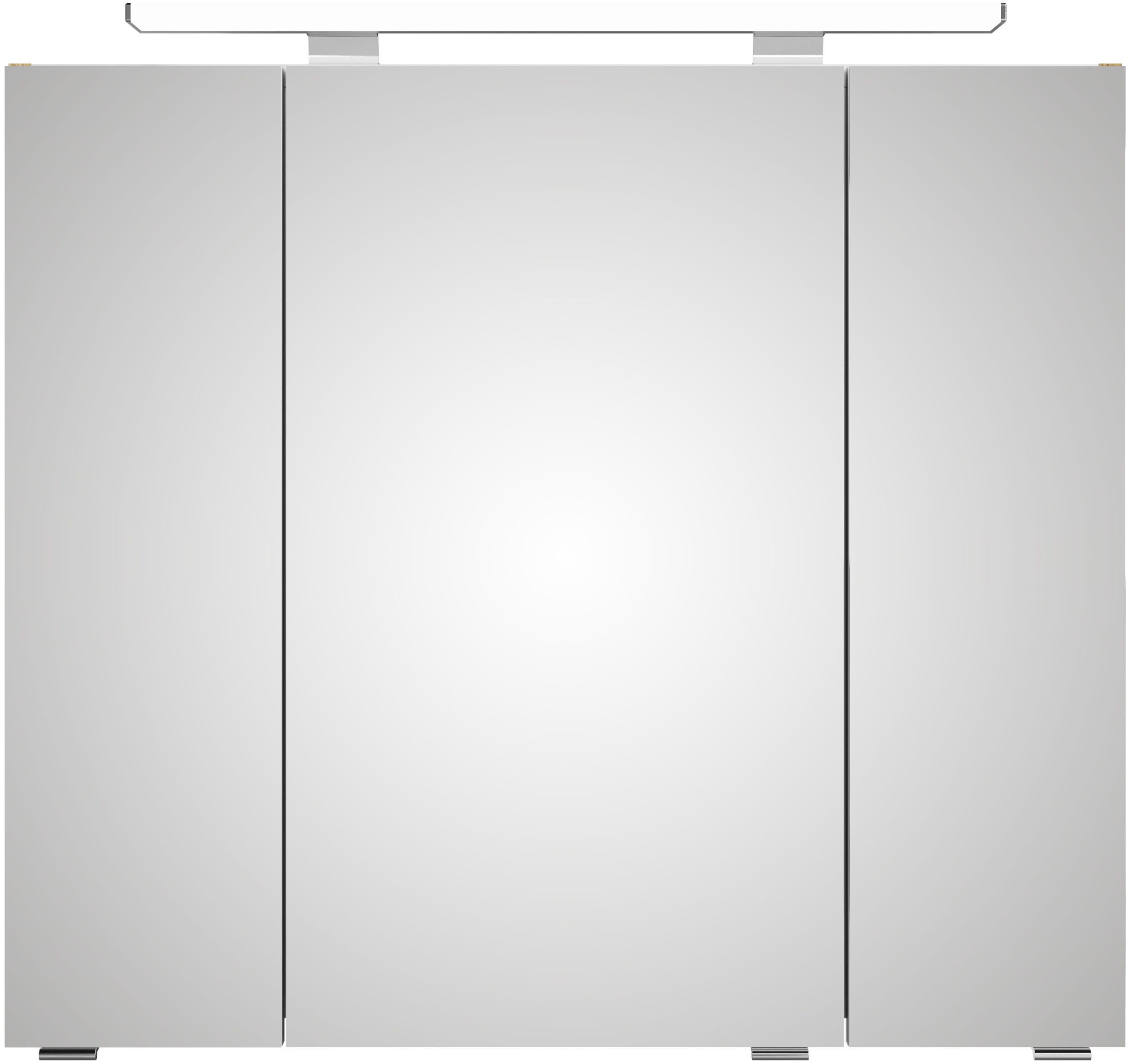 Saphir Badkamerspiegelkast Serie 4010 badkamer spiegelkast incl. LED-opbouwlamp Badkast 80 cm breed, 3 deuren, 6 glazen legplanken, incl. deurdemper