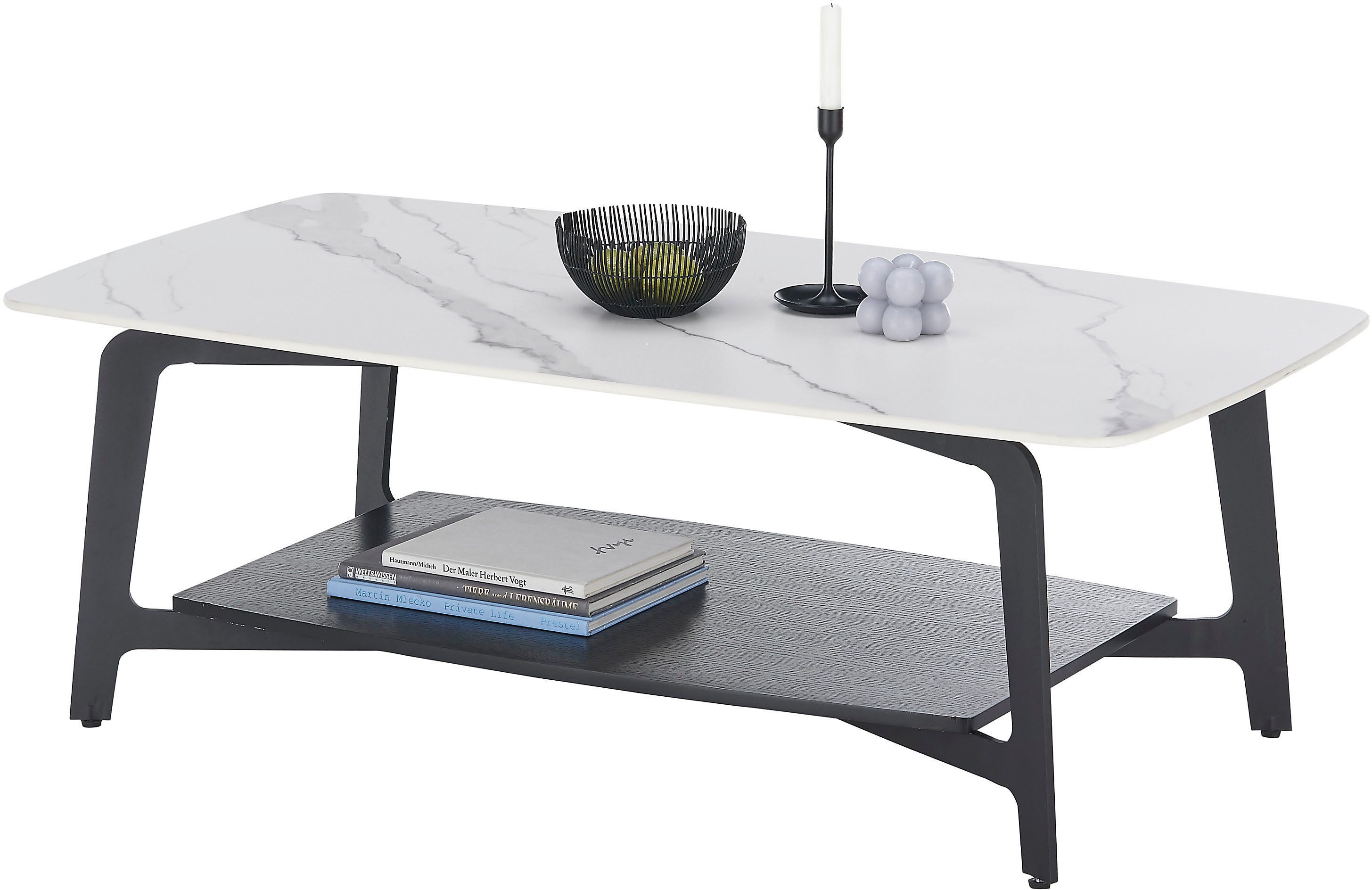 Stolkom Salontafel ISA 130 cm keramiek wit gemarmerd