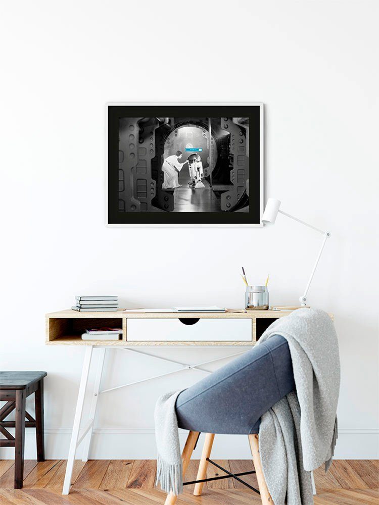 Komar Wanddecoratie Star Wars Classic Leia R2D2 upload Wanddecoratie voor de kinderkamer - zonder lijst (1 stuk)
