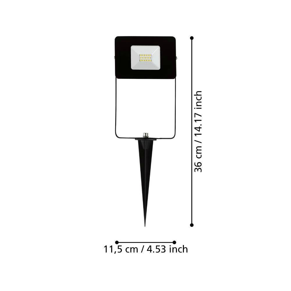 EGLO Ledtuinspot FAEDO 4 buitenstraler, zwart, incl. grondpen, IP65, buitenverlichting (1 stuk)
