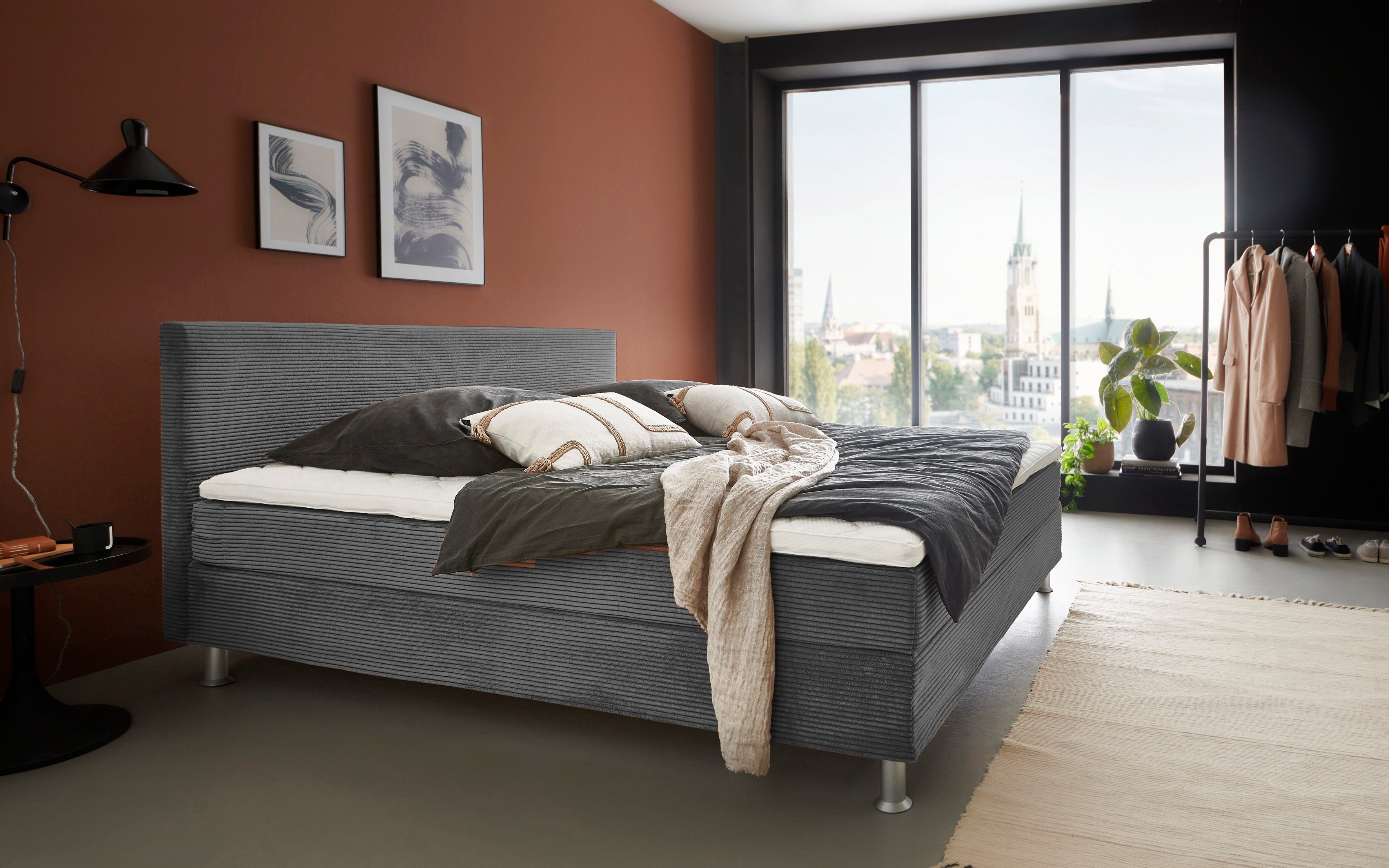 ATLANTIC home collection Boxspring Edison inclusief bonell-binnenveringsmatras en topmatras