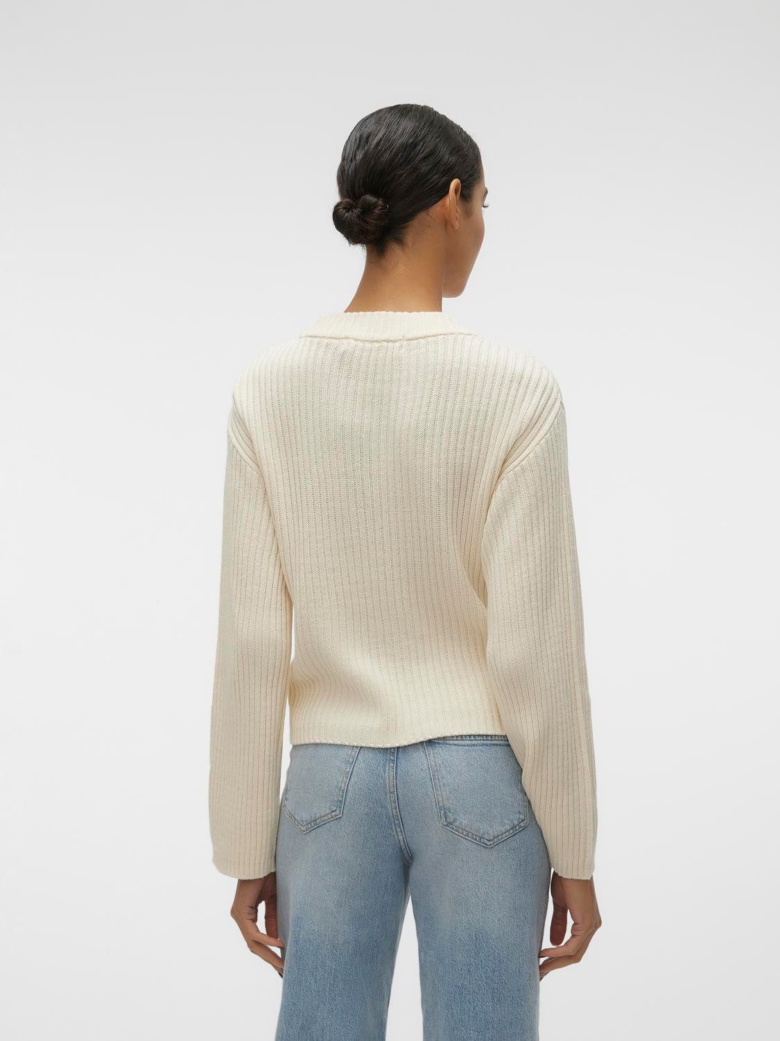 Vero Moda Trui met ronde hals VMHILDE LS O-NECK SHORT PULLOVER NOOS
