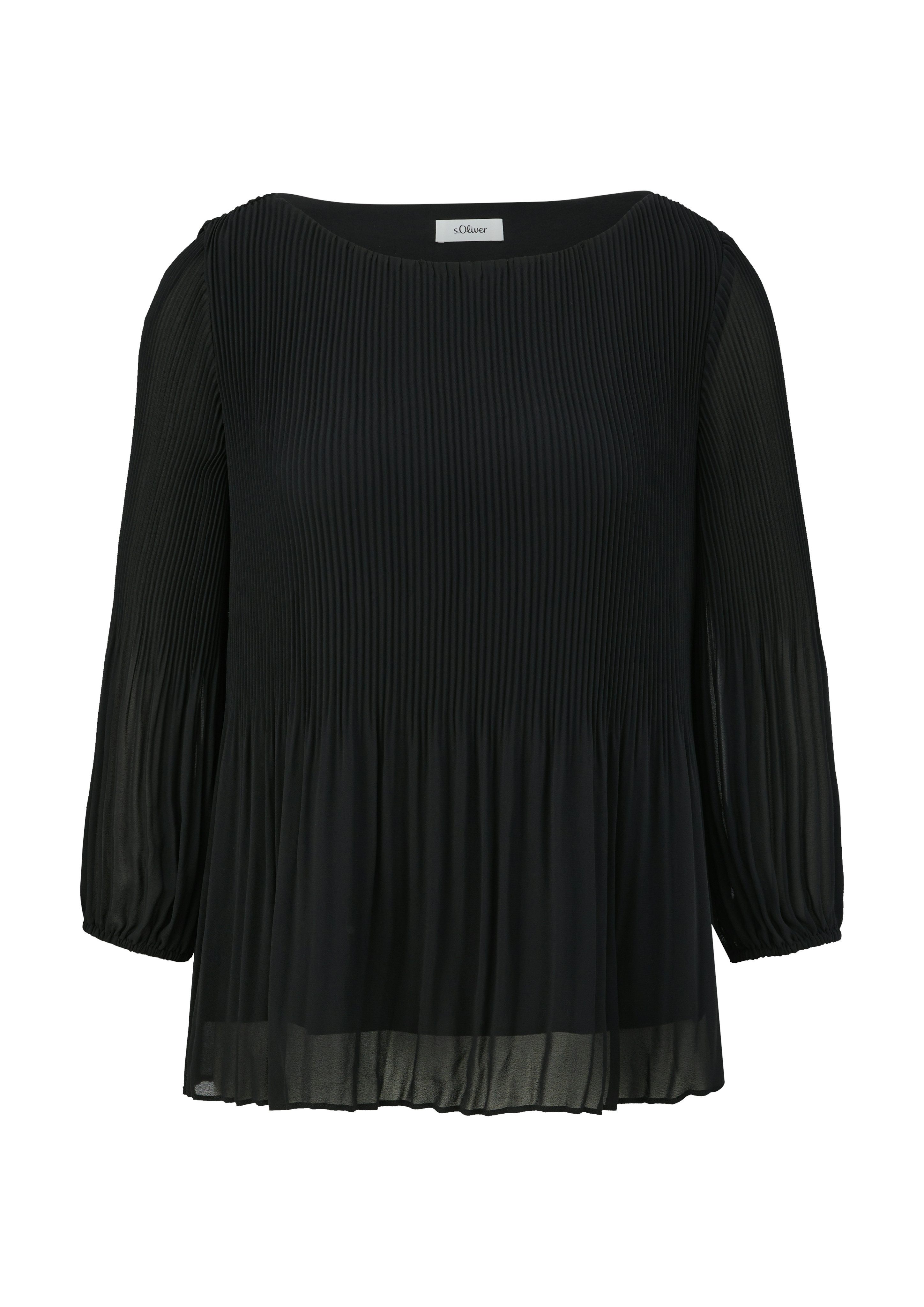 s.Oliver BLACK LABEL Klassieke blouse met plisséplooien