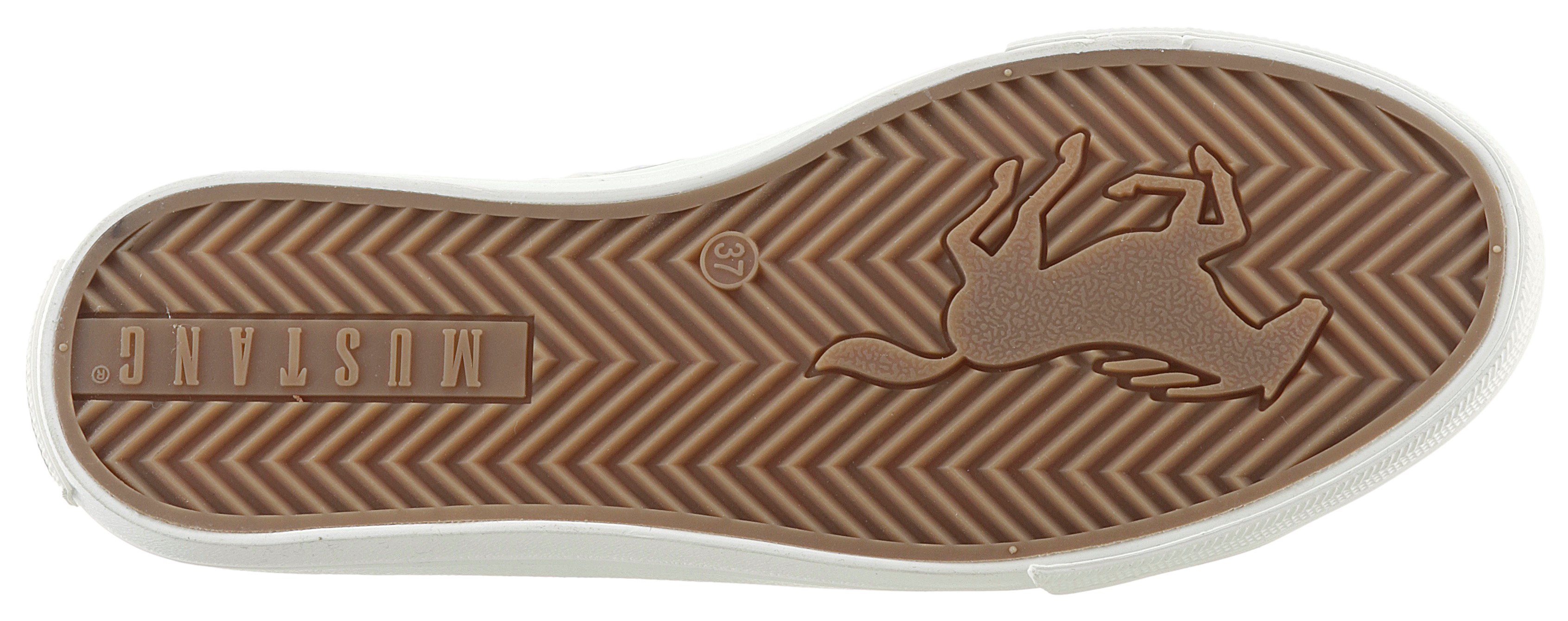 Mustang Shoes Sneakers , vrijetijdsschoen, lage schoen, veterschoen met zijlijk haak-inzet