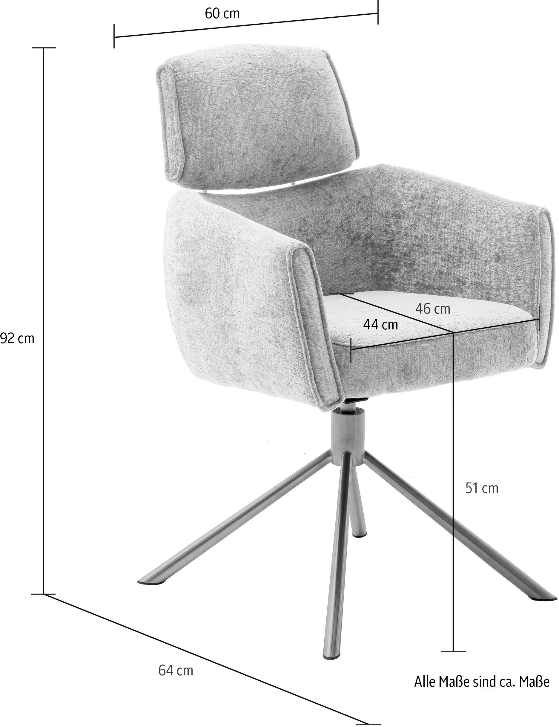 MCA furniture Eetkamerstoel Quebec (2-set), 360° draaibaar, pocketvering, zithoogte ca. 51 cm (set, 2 stuks)