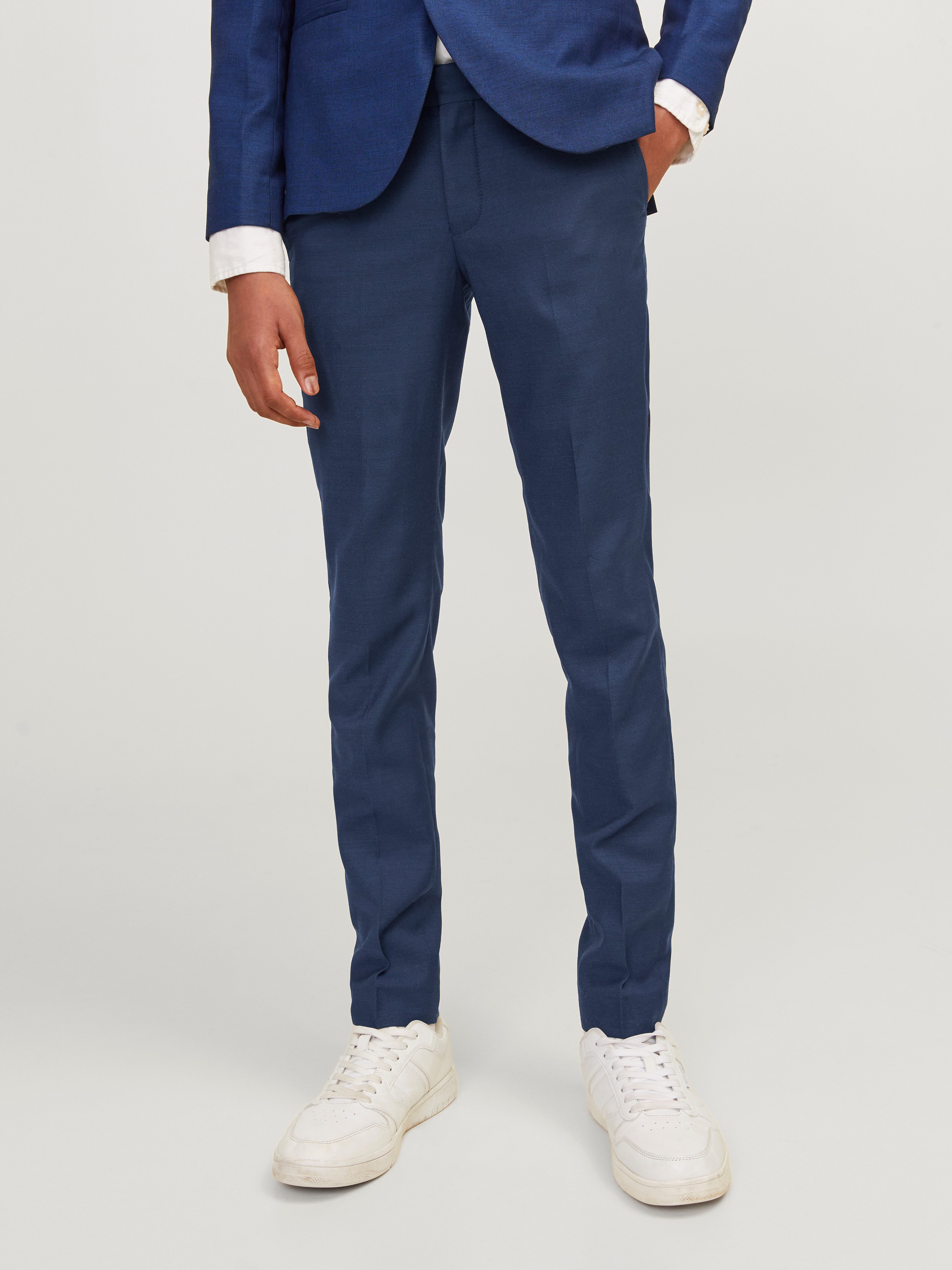 Jack & Jones Junior Pantalon JPRSOLARIS TROUSER NOOS JNR jongens kostuums maat 164 blauw