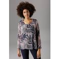 aniston selected blouse zonder sluiting in jungle-print roze